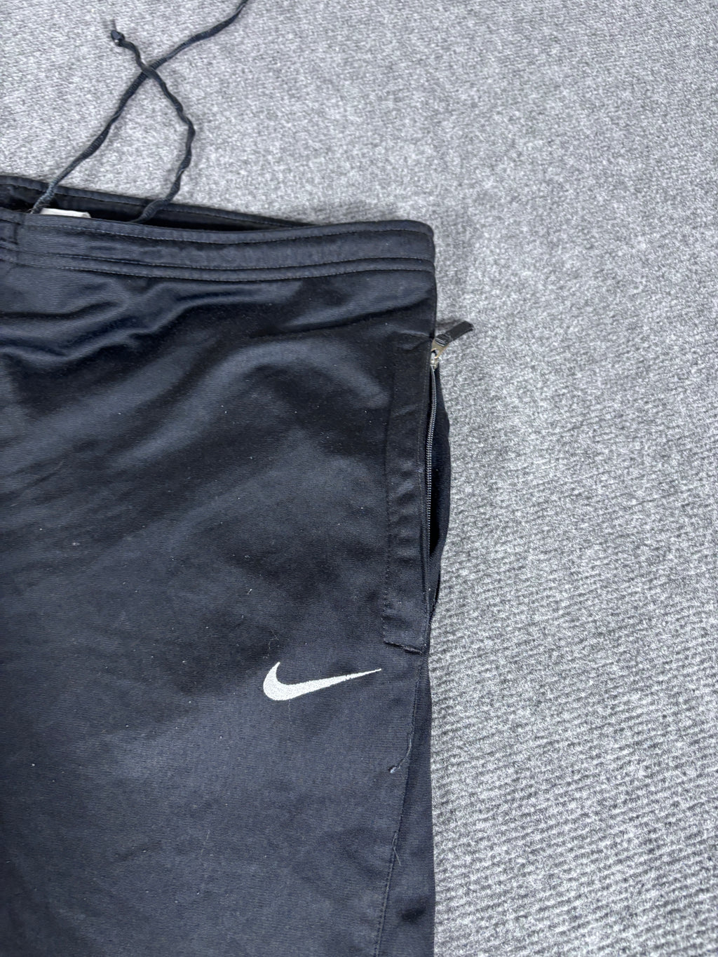 Vintage Y2K Nike Track Pants Size L Black Juventus Football Club Wide Leg Ankle Zip