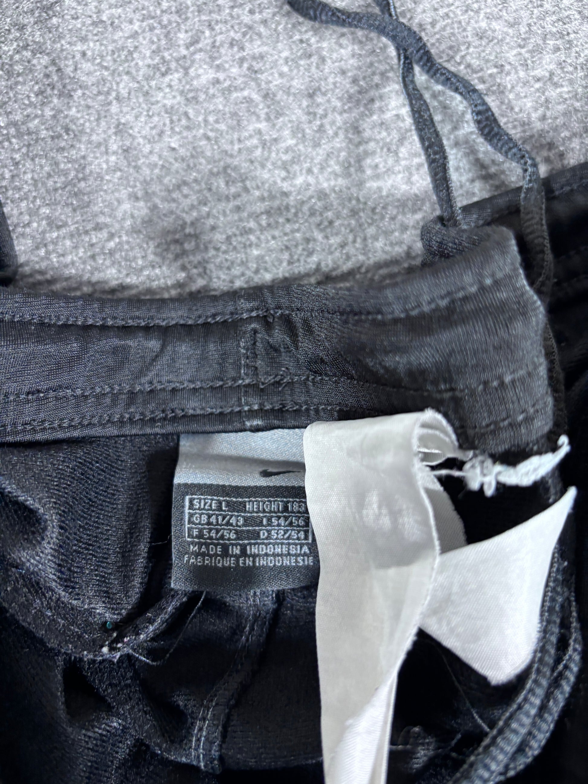 Vintage Y2K Nike Track Pants Size L Black Juventus Football Club Wide Leg Ankle Zip