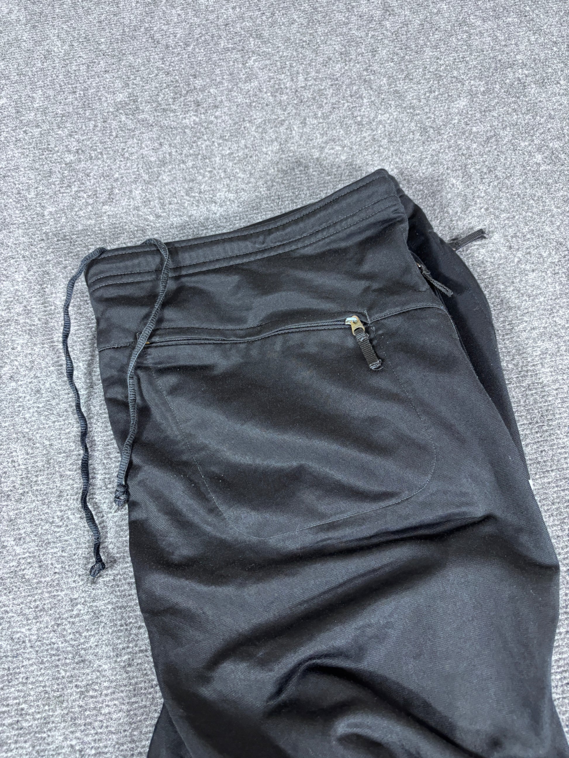 Vintage Y2K Nike Track Pants Size L Black Juventus Football Club Wide Leg Ankle Zip