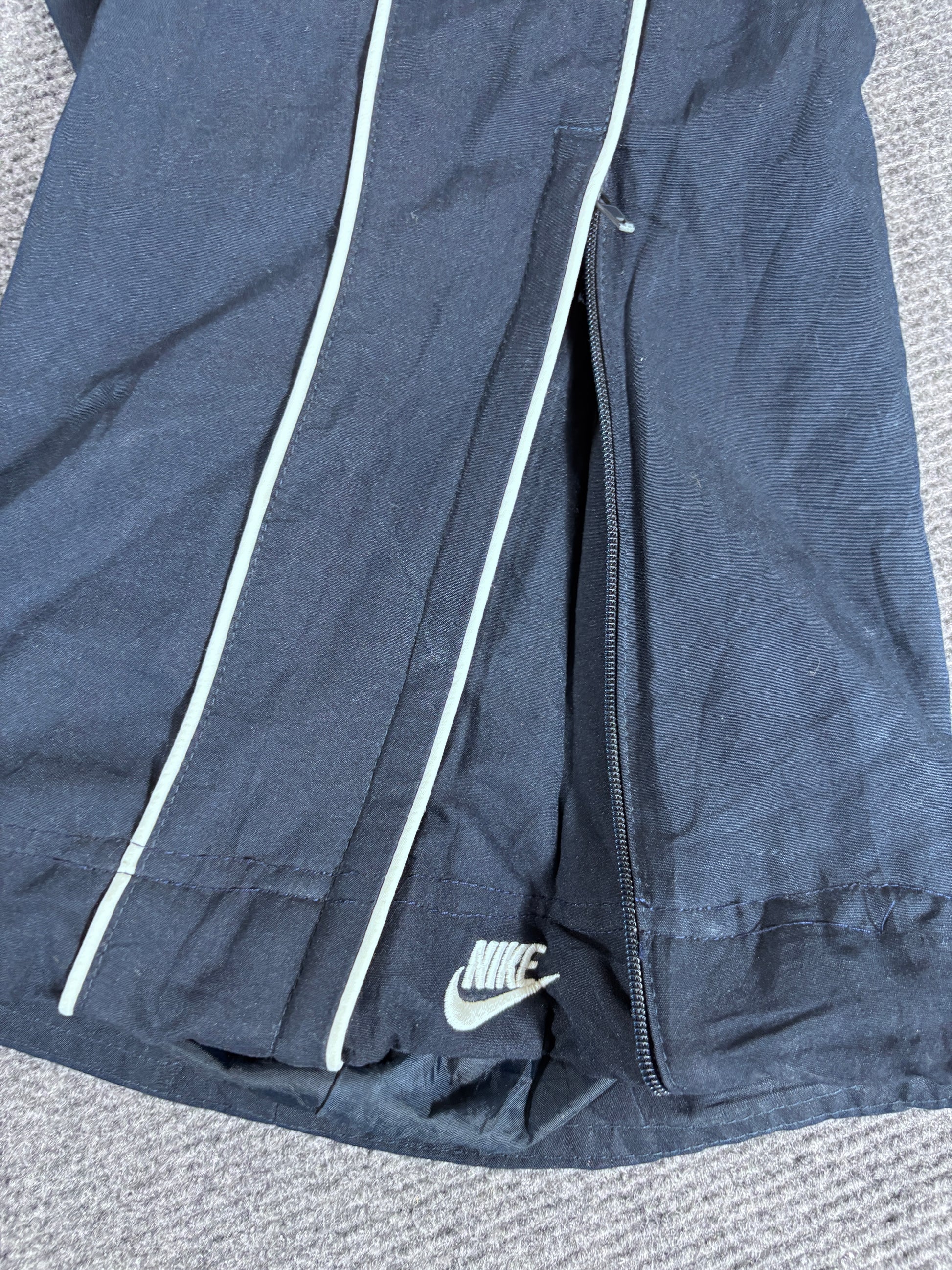 Vintage Y2K Nike Track Pants Size XL Navy White Piping Wide Leg Baggy Ankle Swoosh