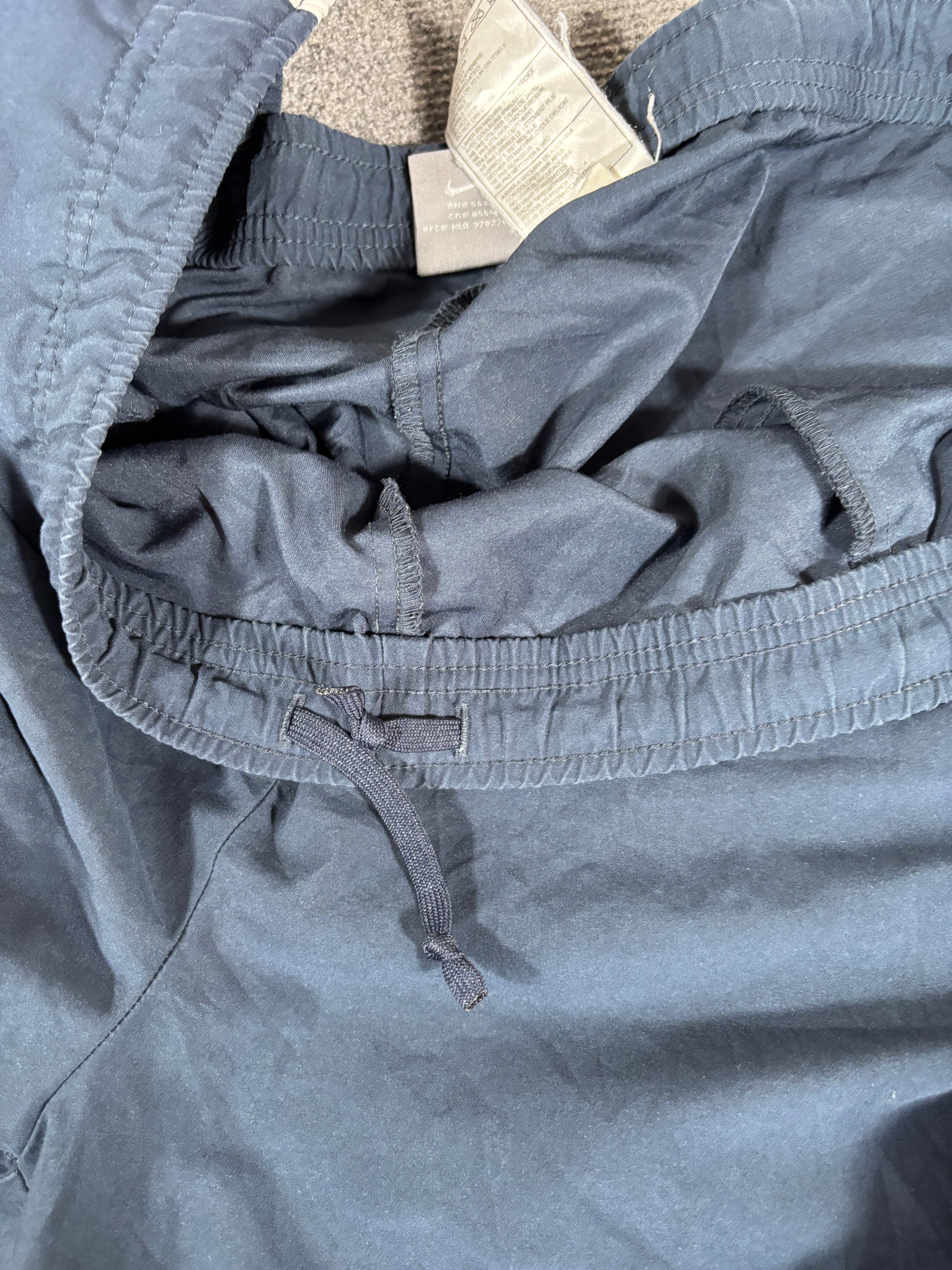 Vintage Y2K Nike Track Pants Size XXL Navy White Swoosh Ankle Slit Classic