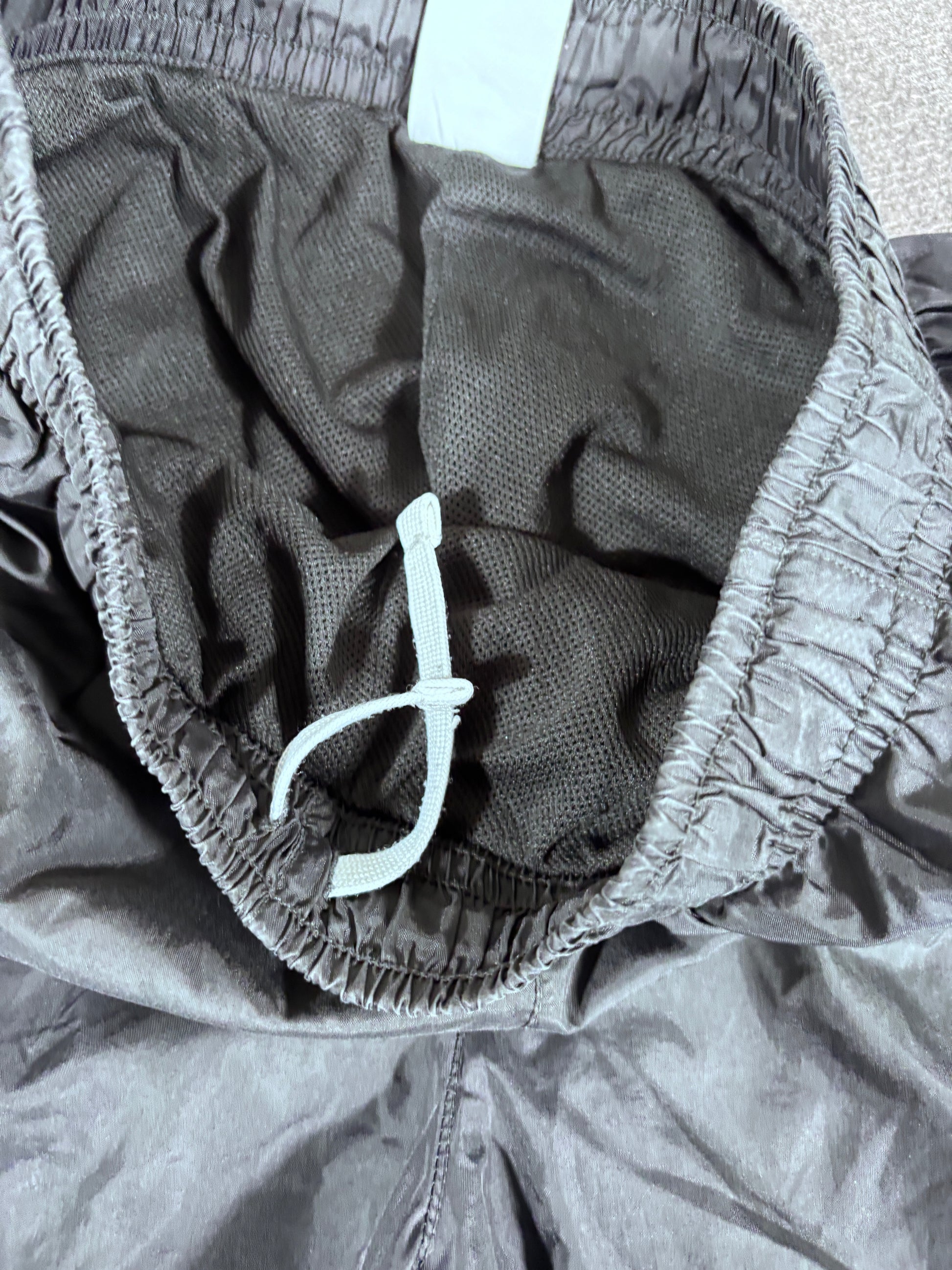 Nike Track Pants Size S Black White Logo Straight Tapered Cuffed Classic Windbreakers