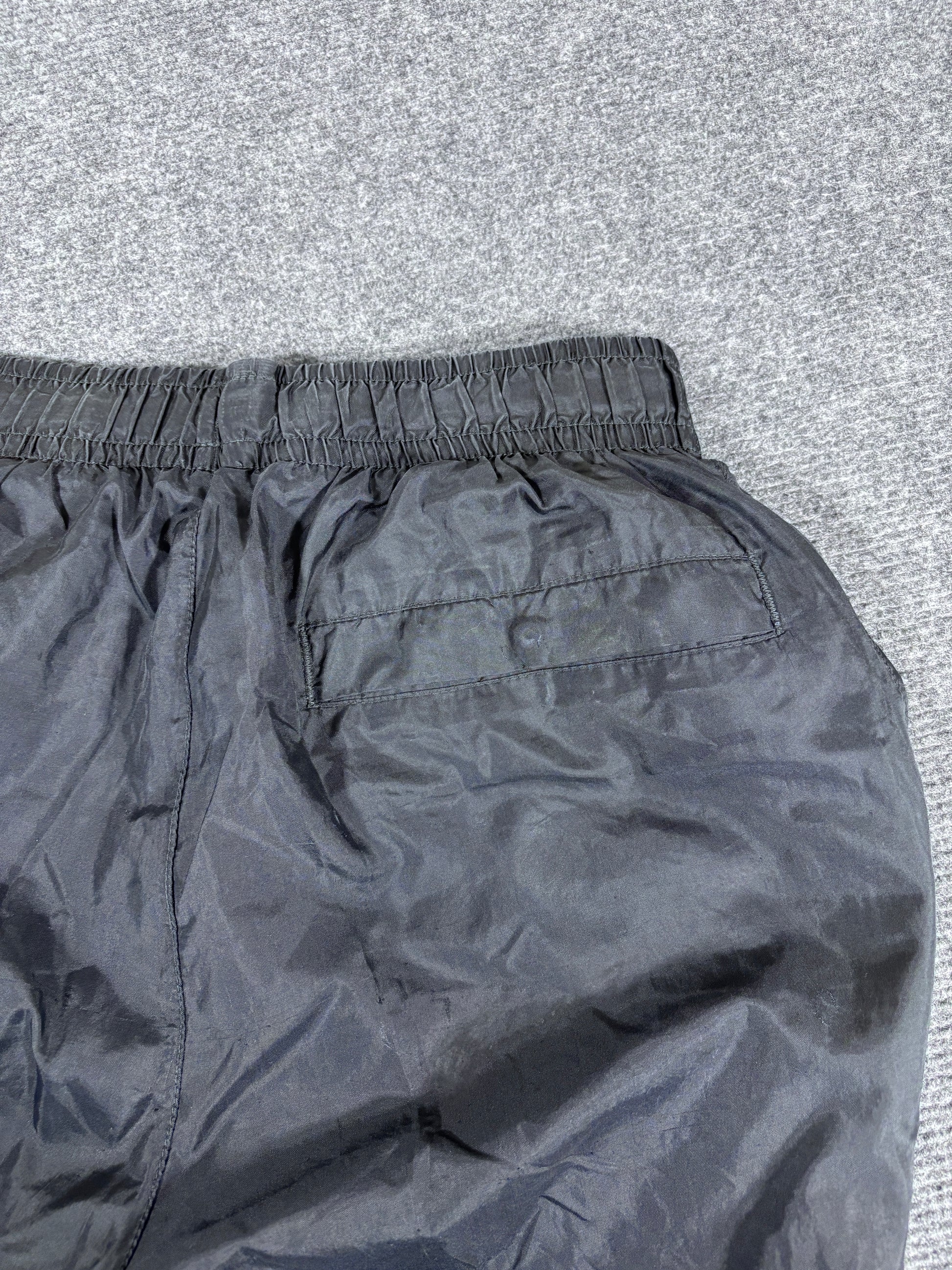 Nike Track Pants Size S Black White Logo Straight Tapered Cuffed Classic Windbreakers