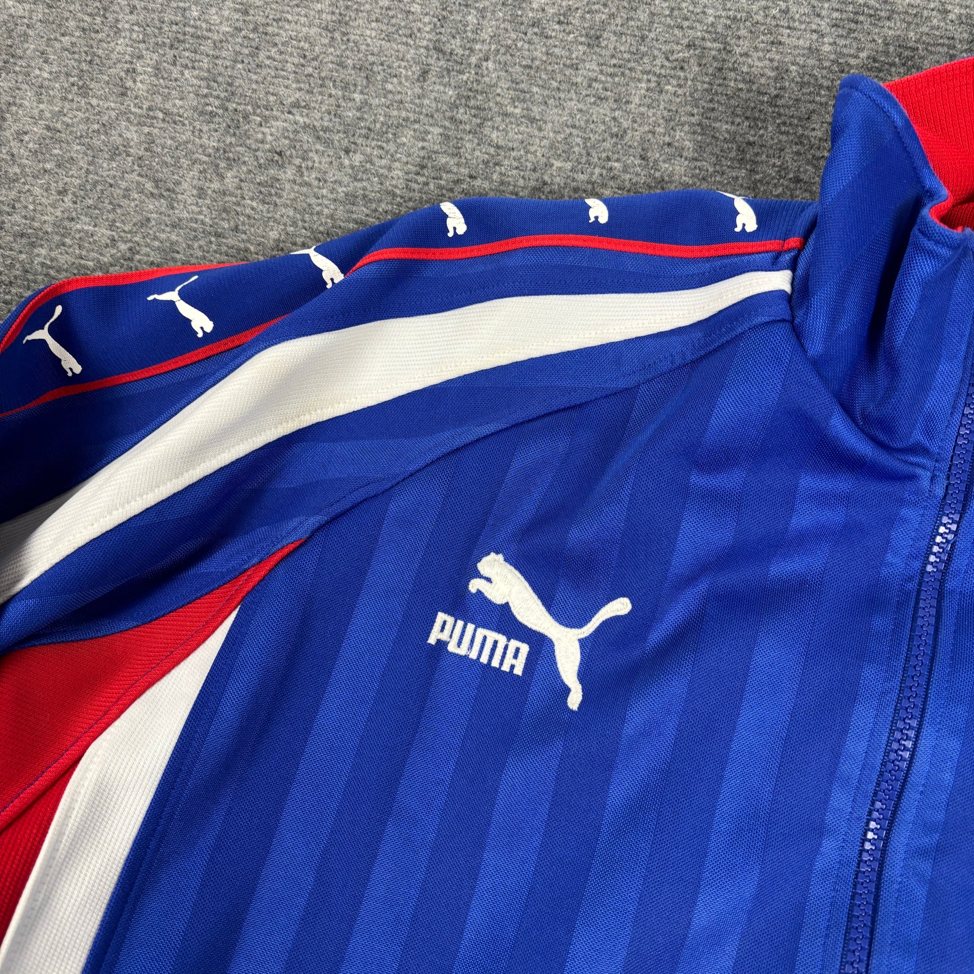 Vintage PUMA Jacket Men's Large Blue Red Japanese Release