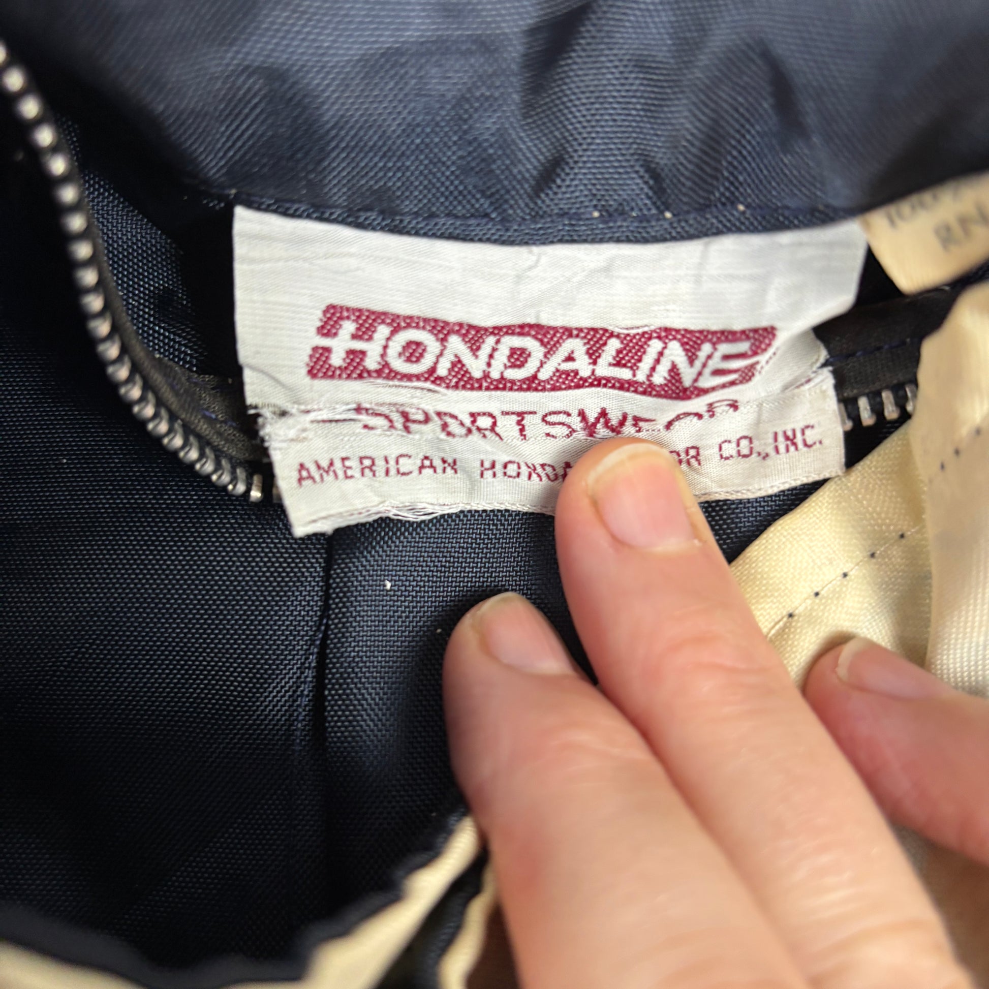 90s Honda Jacket Size M Blue Nylon Retro Cut Off Sleeves Japanese Vintage