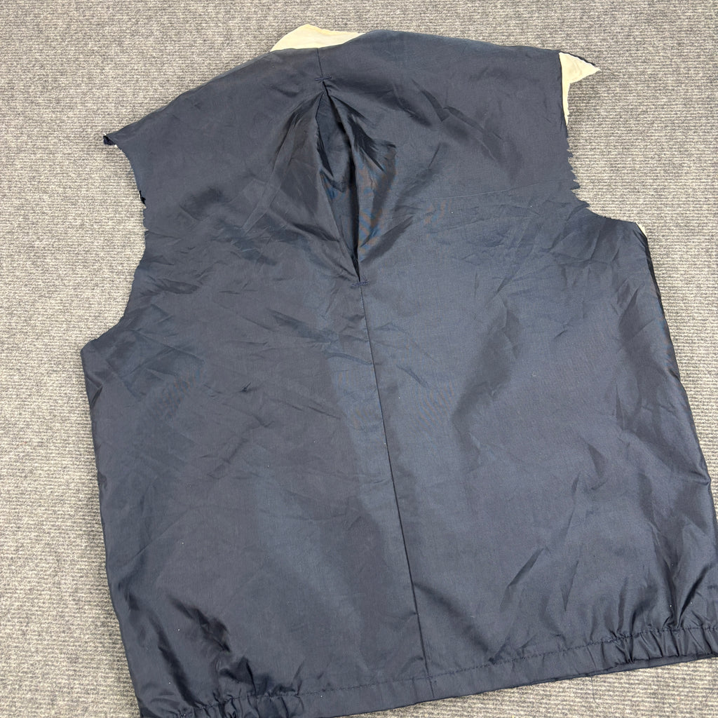 90s Honda Jacket Size M Blue Nylon Retro Cut Off Sleeves Japanese Vintage