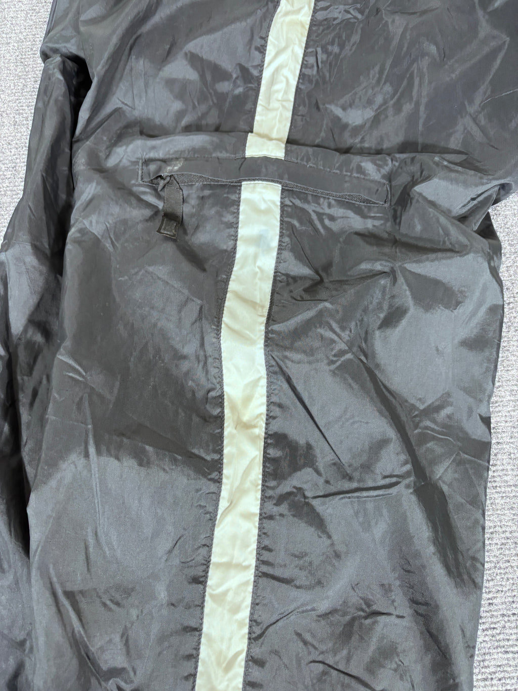 Vintage Y2K Nike Track Pants Size XL Black Cream Detail Cargo Pocket Spell Out Ankle Zip