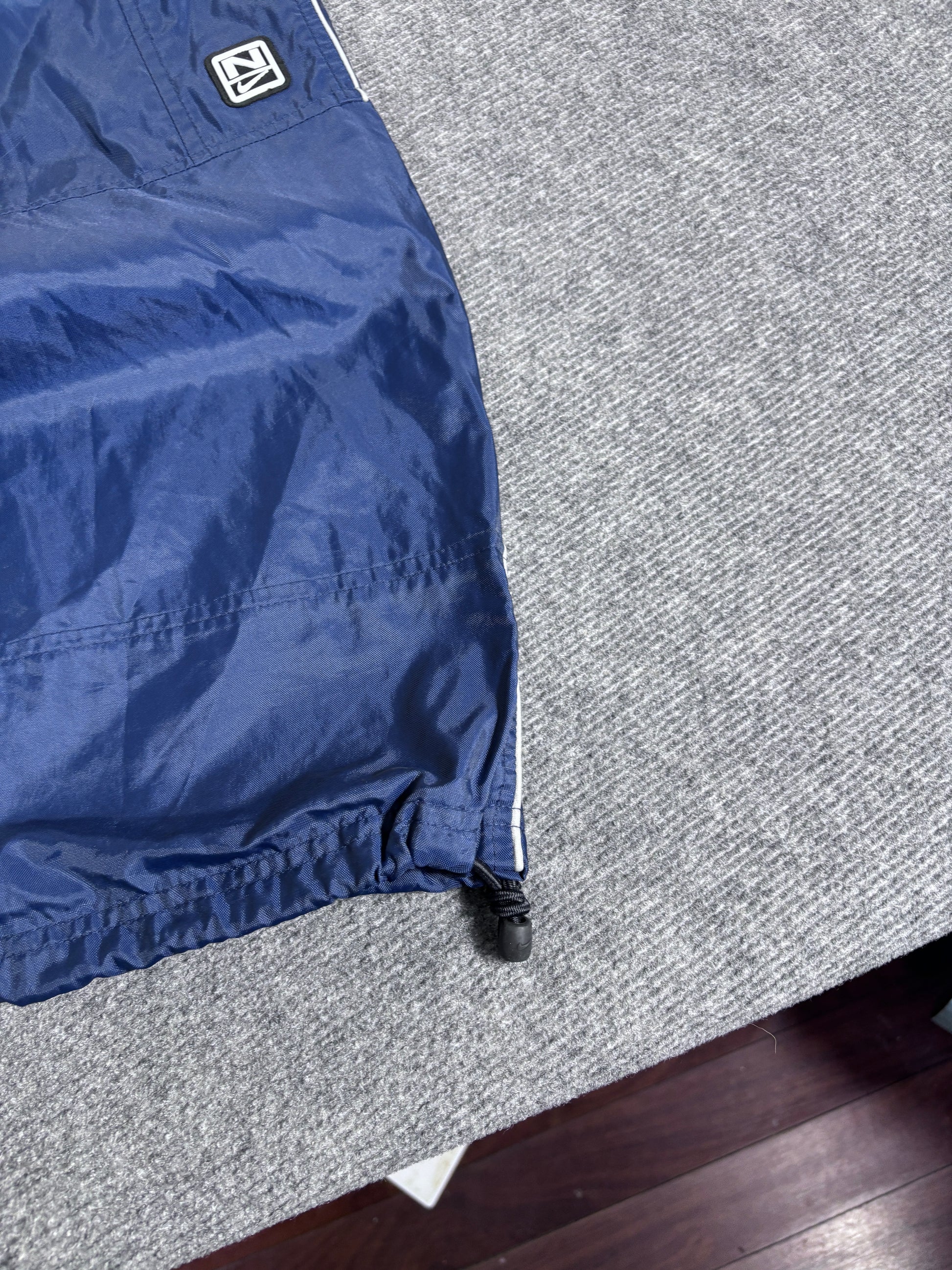 Vintage Y2K Nike Track Pants Size XL Navy Grey Piping Orange Swoosh Bungee Tabs