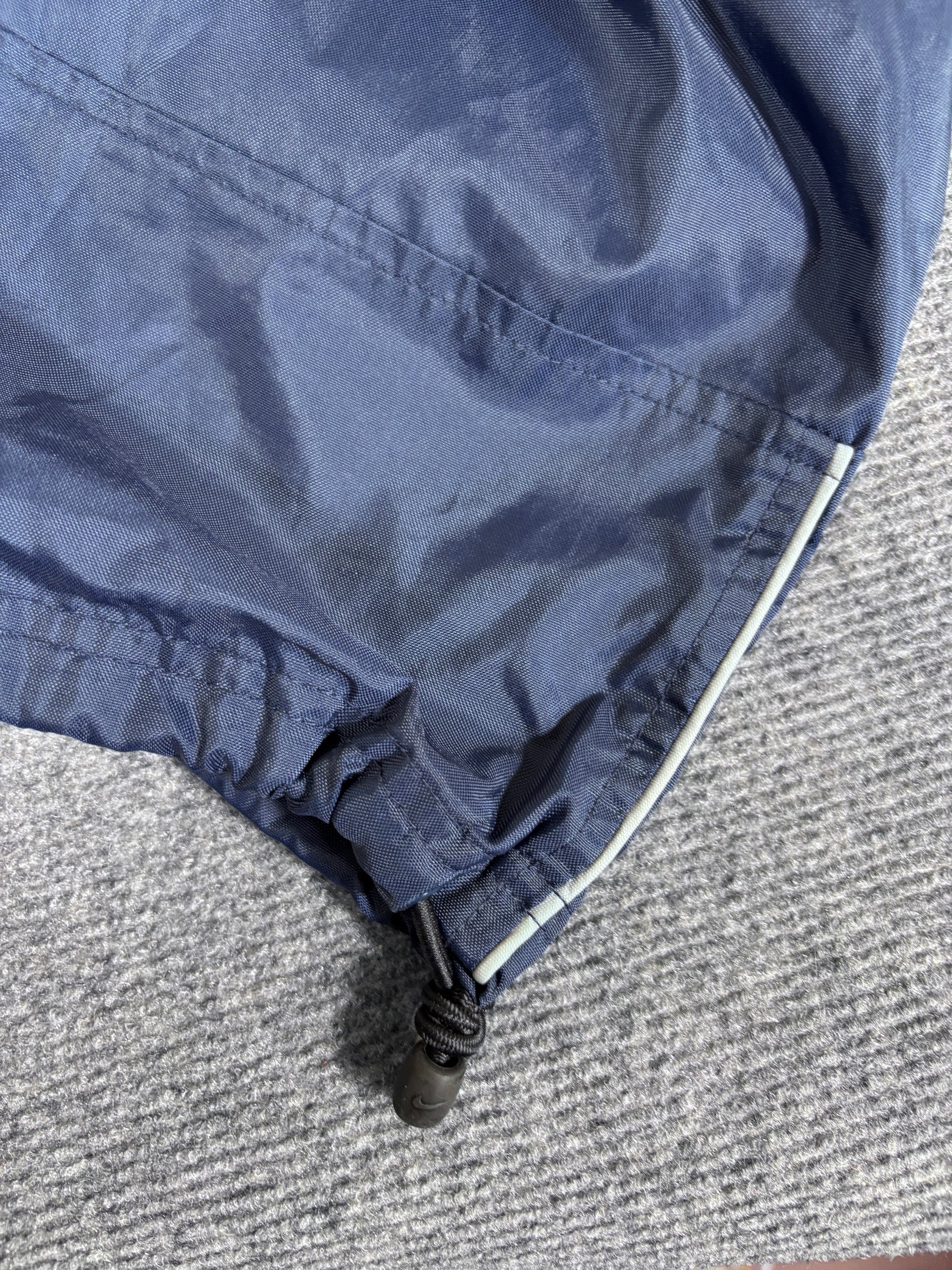 Vintage Y2K Nike Track Pants Size XL Navy Grey Piping Orange Swoosh Bungee Tabs