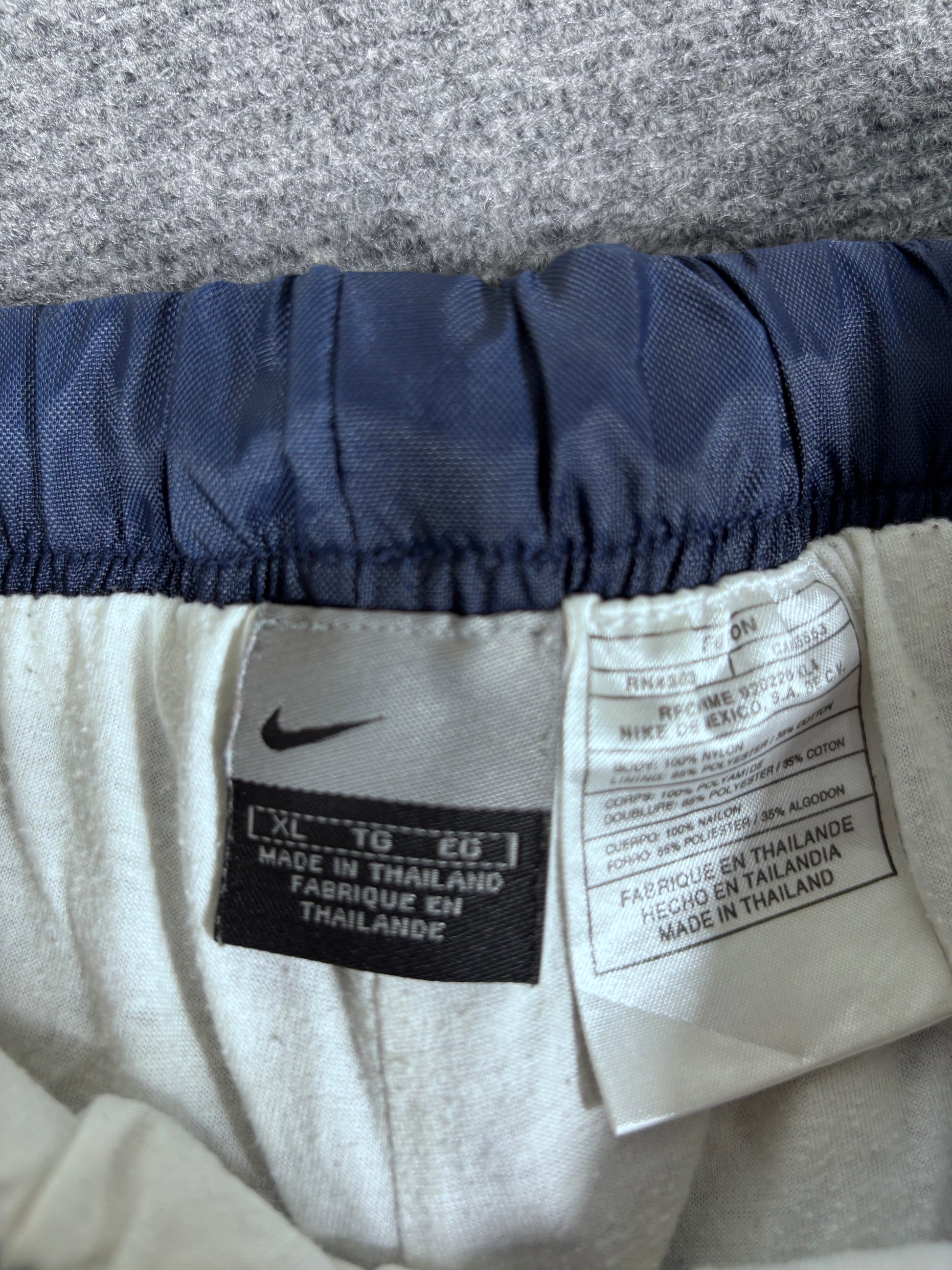 Vintage Y2K Nike Track Pants Size XL Navy Grey Piping Orange Swoosh Bungee Tabs