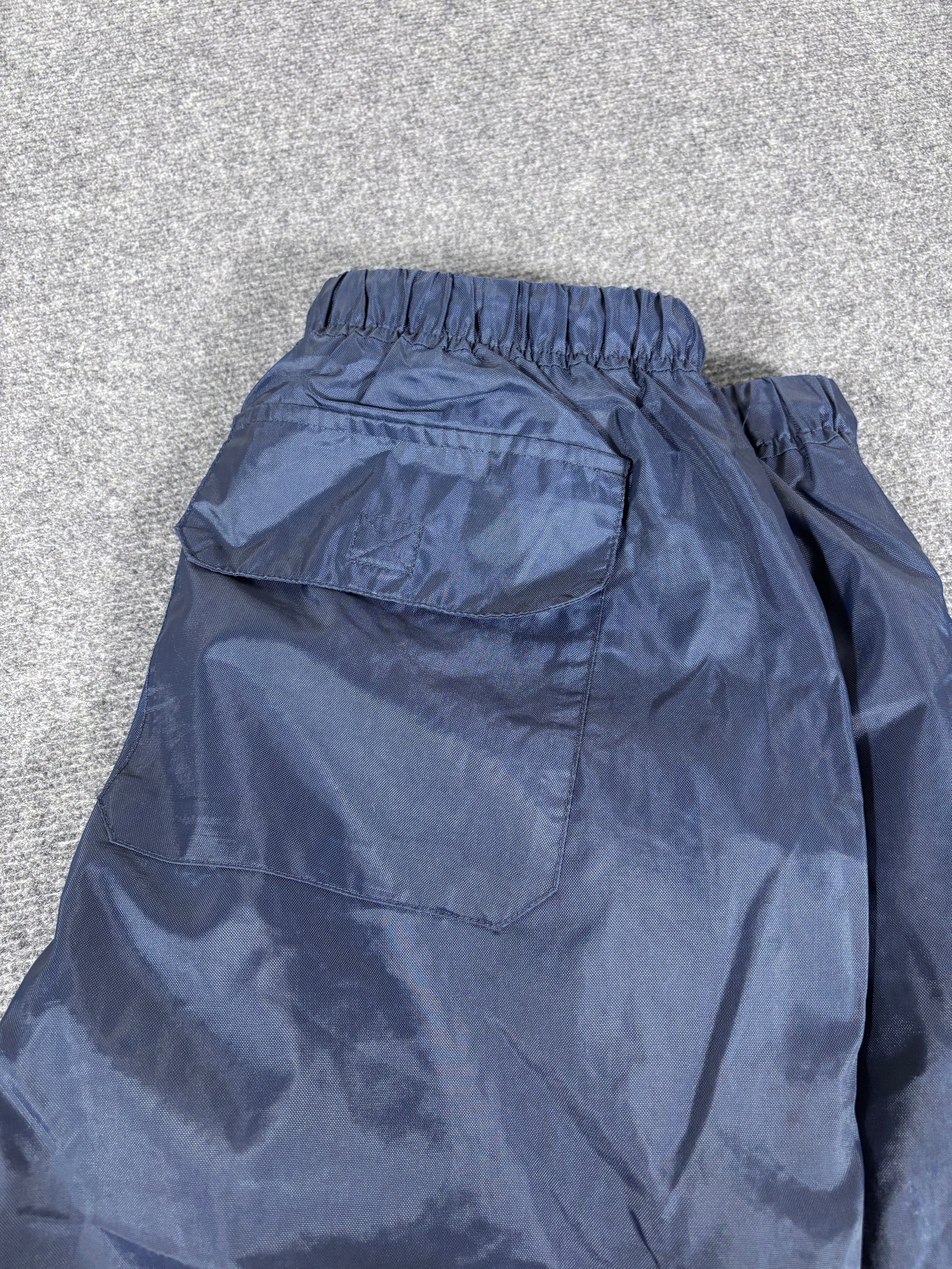 Vintage Y2K Nike Track Pants Size XL Navy Grey Piping Orange Swoosh Bungee Tabs