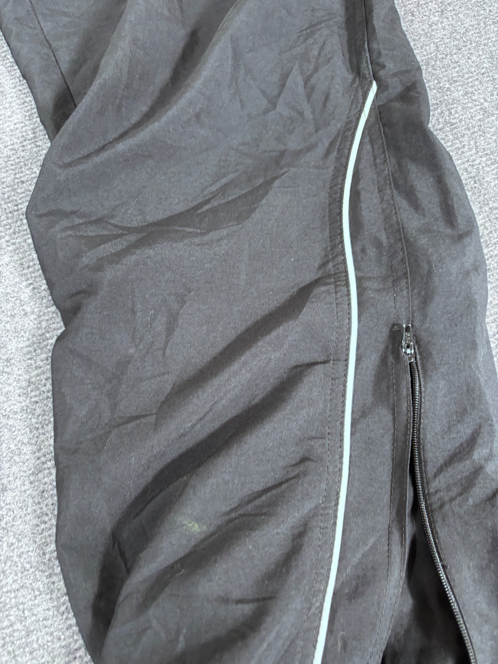 Vintage Y2K Nike Track Pants Size L Black White Piping Swoosh Wide Leg Ankle Swoosh