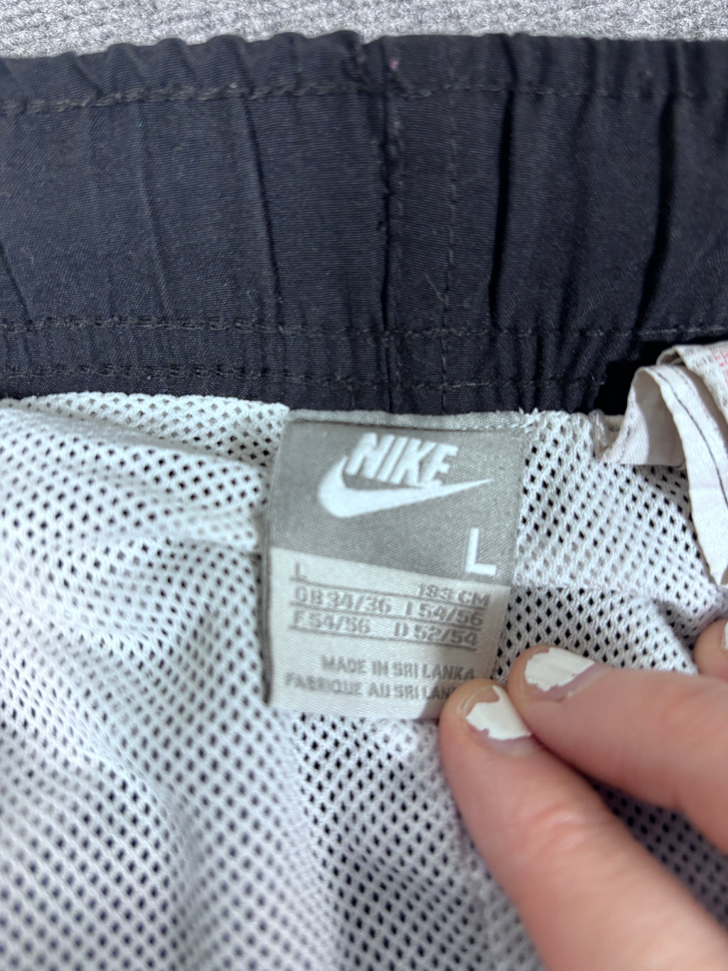 Vintage Y2K Nike Track Pants Size L Black White Piping Swoosh Wide Leg Ankle Swoosh