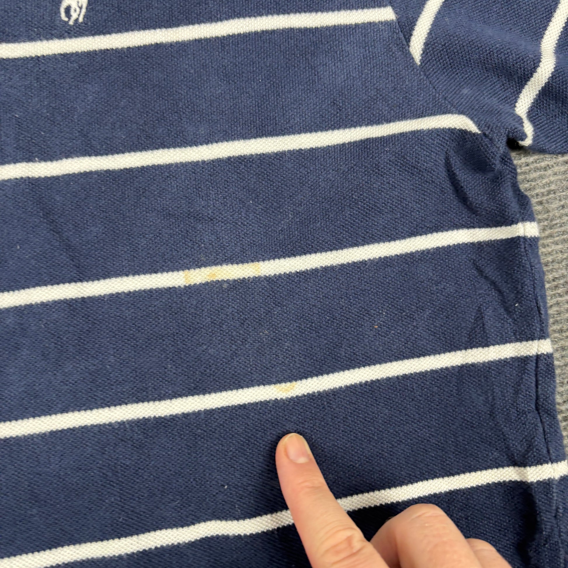Vintage Polo Ralph Lauren Polo Shirt 90s Men's M Blue White Striped Small Pony