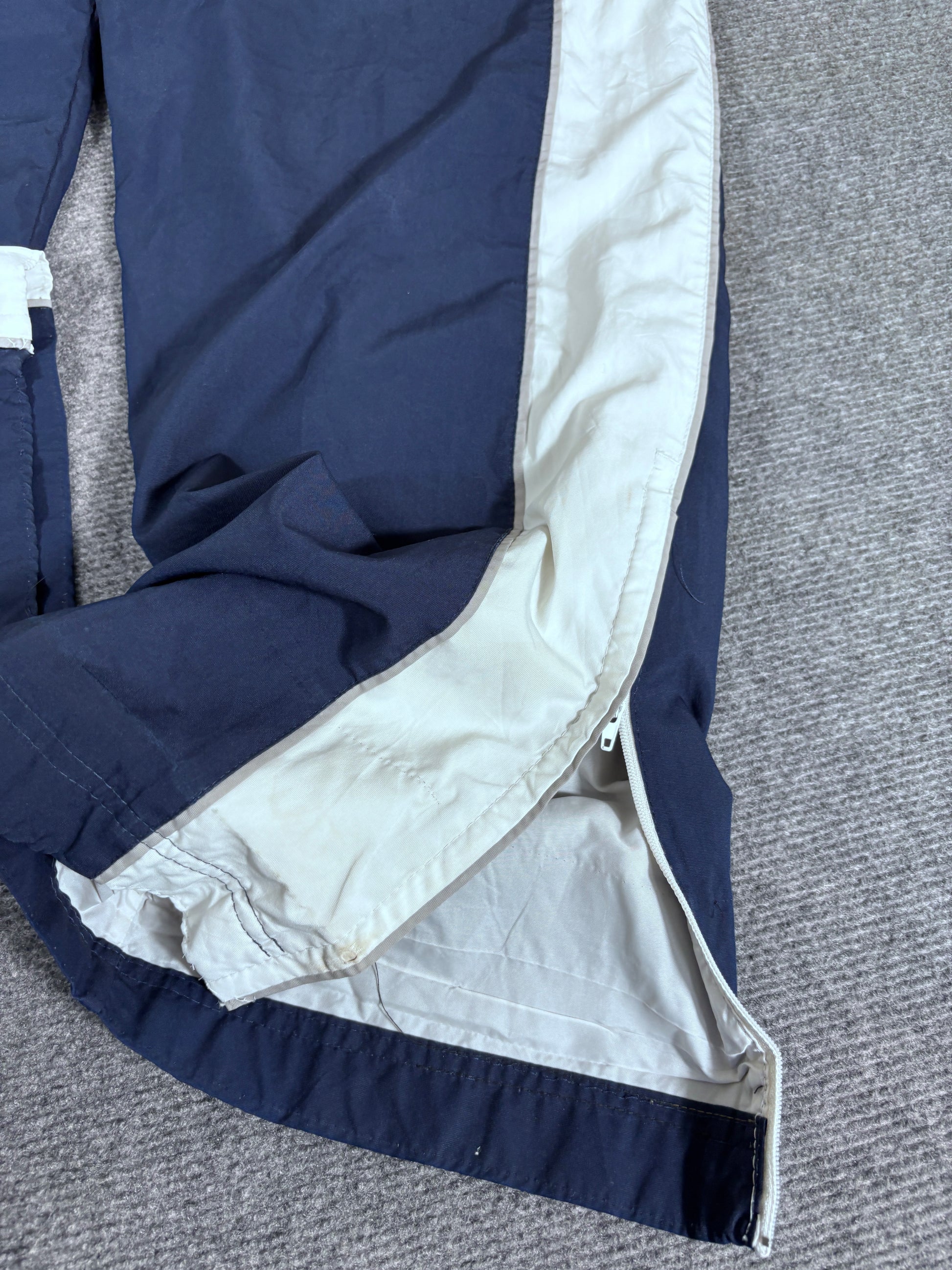 Vintage Y2K Nike Track Pants Mens L Navy White Grey Baggy Style Windbreakers