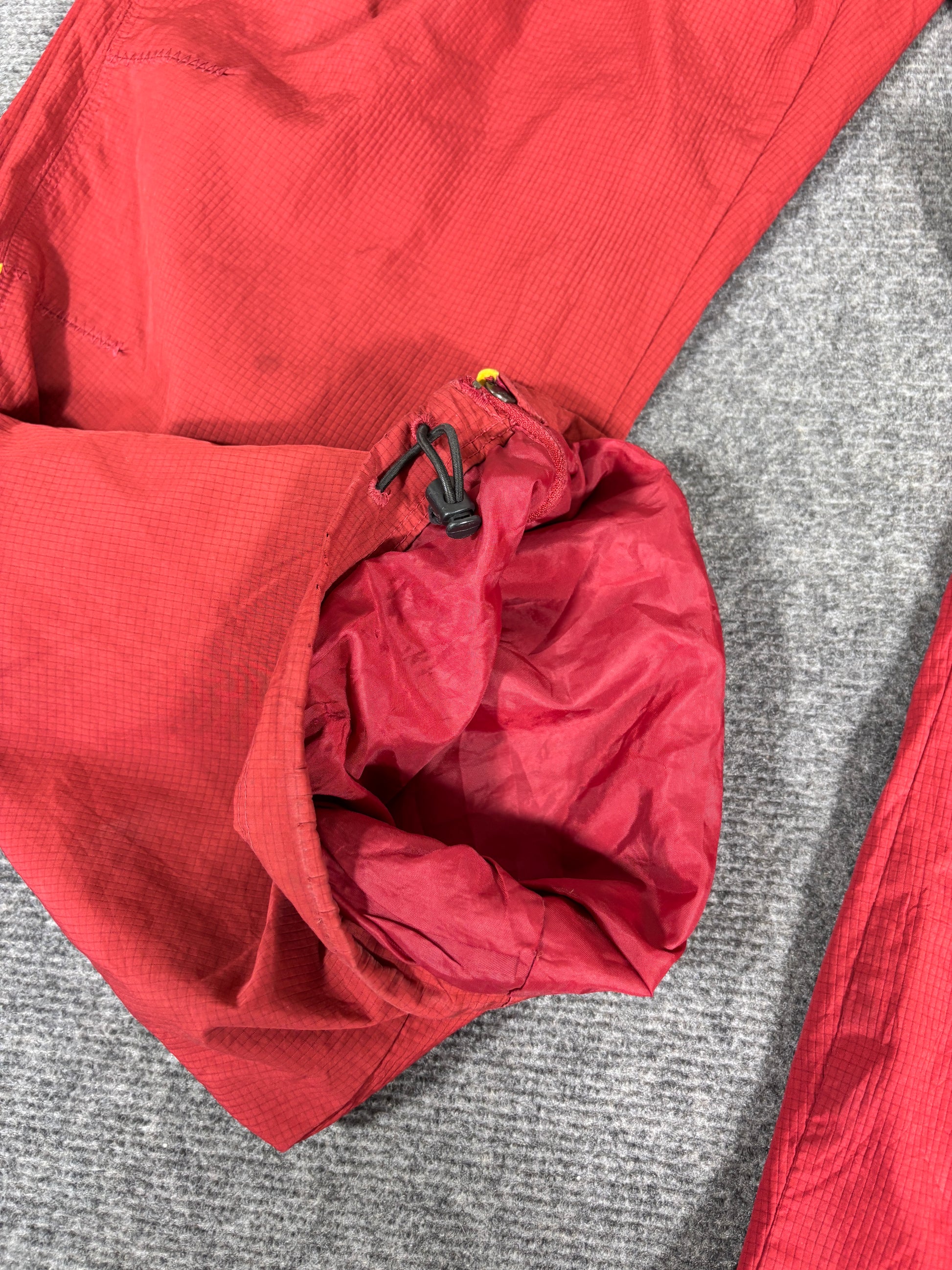 Vintage Y2K Nike Track Pants Size XL Red Yellow Piping Swoosh Wide Leg Bungee Tabs