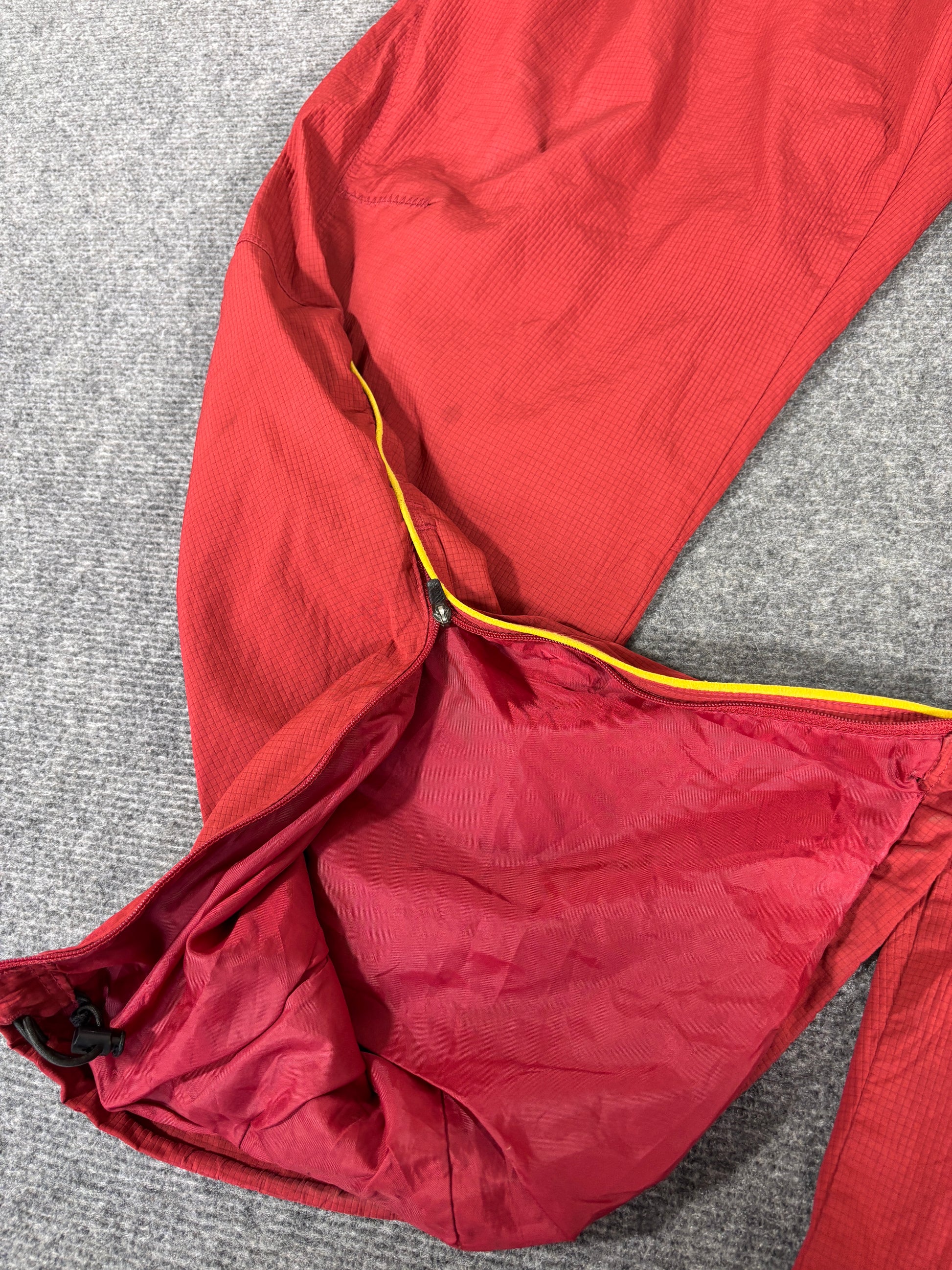 Vintage Y2K Nike Track Pants Size XL Red Yellow Piping Swoosh Wide Leg Bungee Tabs