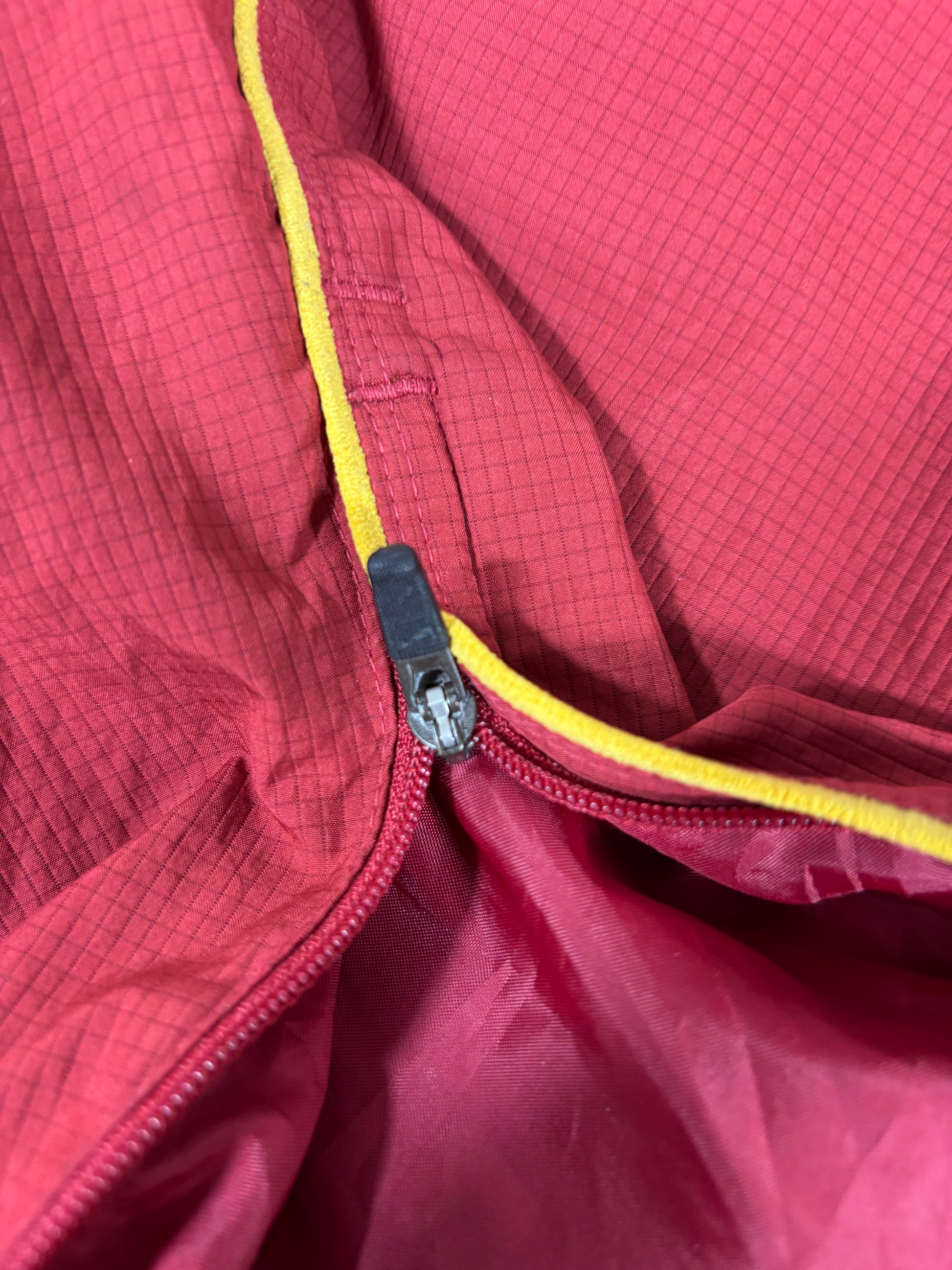 Vintage Y2K Nike Track Pants Size XL Red Yellow Piping Swoosh Wide Leg Bungee Tabs