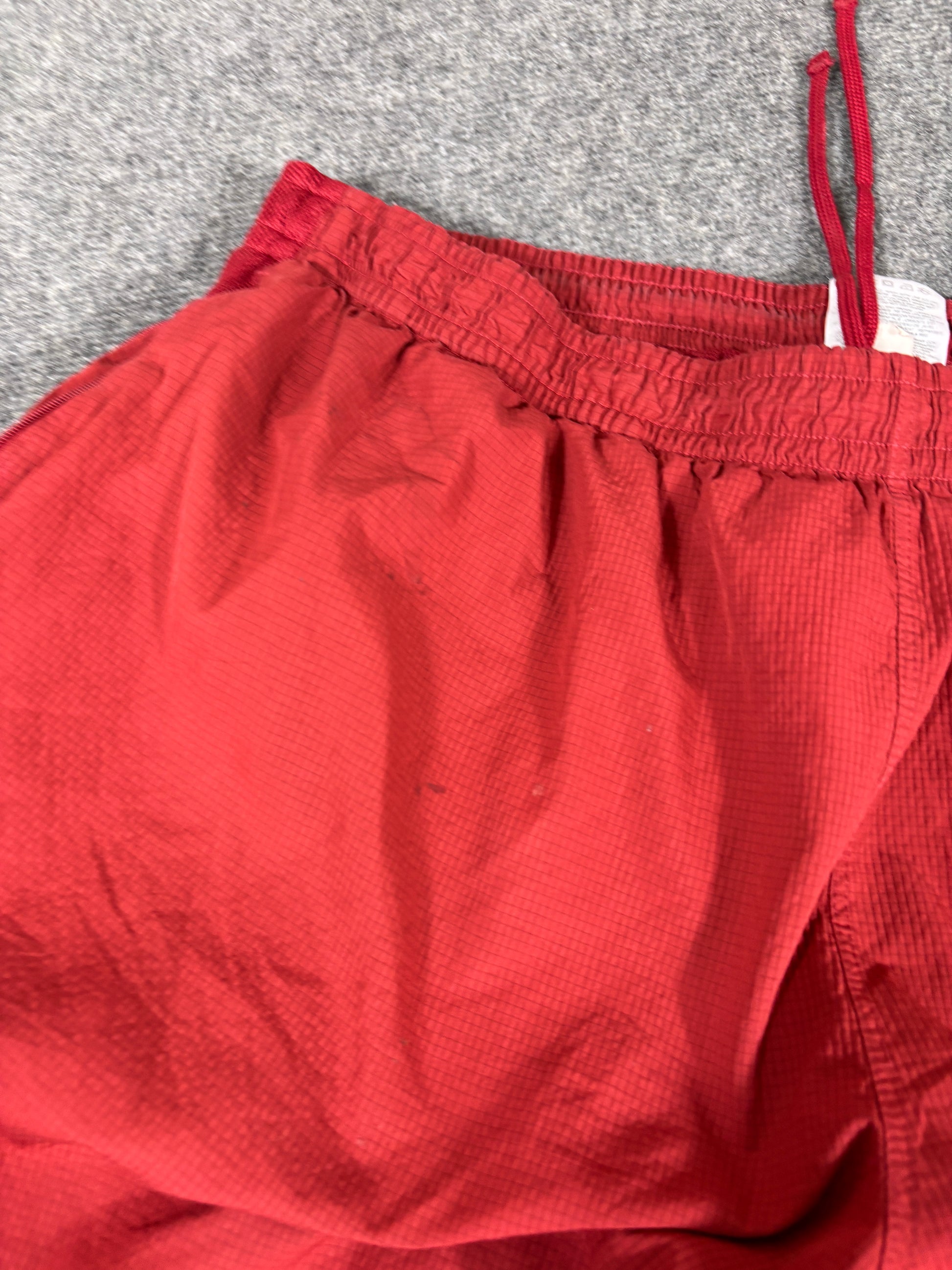 Vintage Y2K Nike Track Pants Size XL Red Yellow Piping Swoosh Wide Leg Bungee Tabs