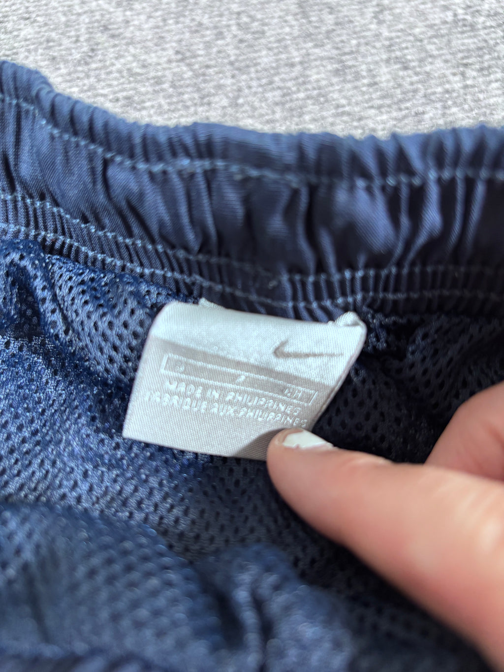 Vintage Y2K Nike Track Pants Size S Navy White Piping Wide Leg Classic Style