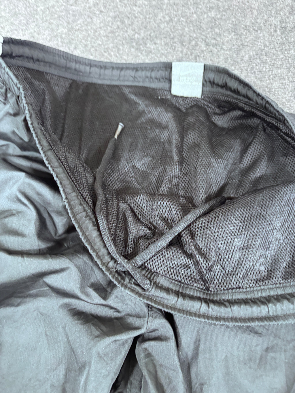 Vintage Y2K Nike Track Pants Size L Black Grey White Classic Nylon Windbreakers