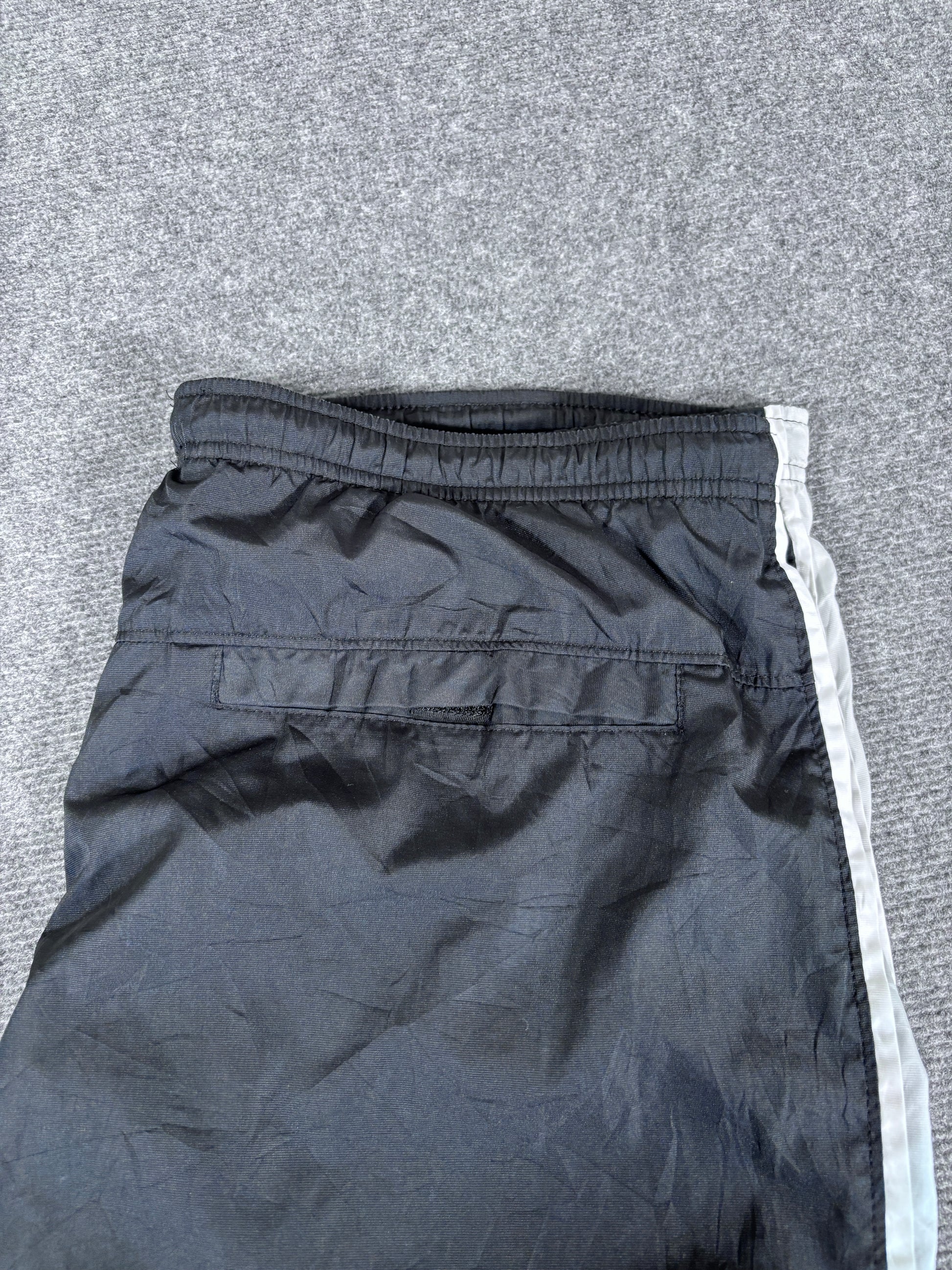 Vintage Y2K Nike Track Pants Size L Black Grey White Classic Nylon Windbreakers