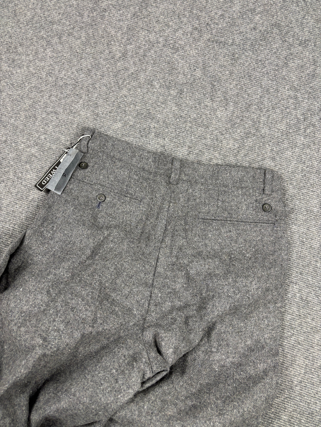 Vintage Japanese Tweed Trousers Men's Medium Grey Pleated Wool Pants Old Money