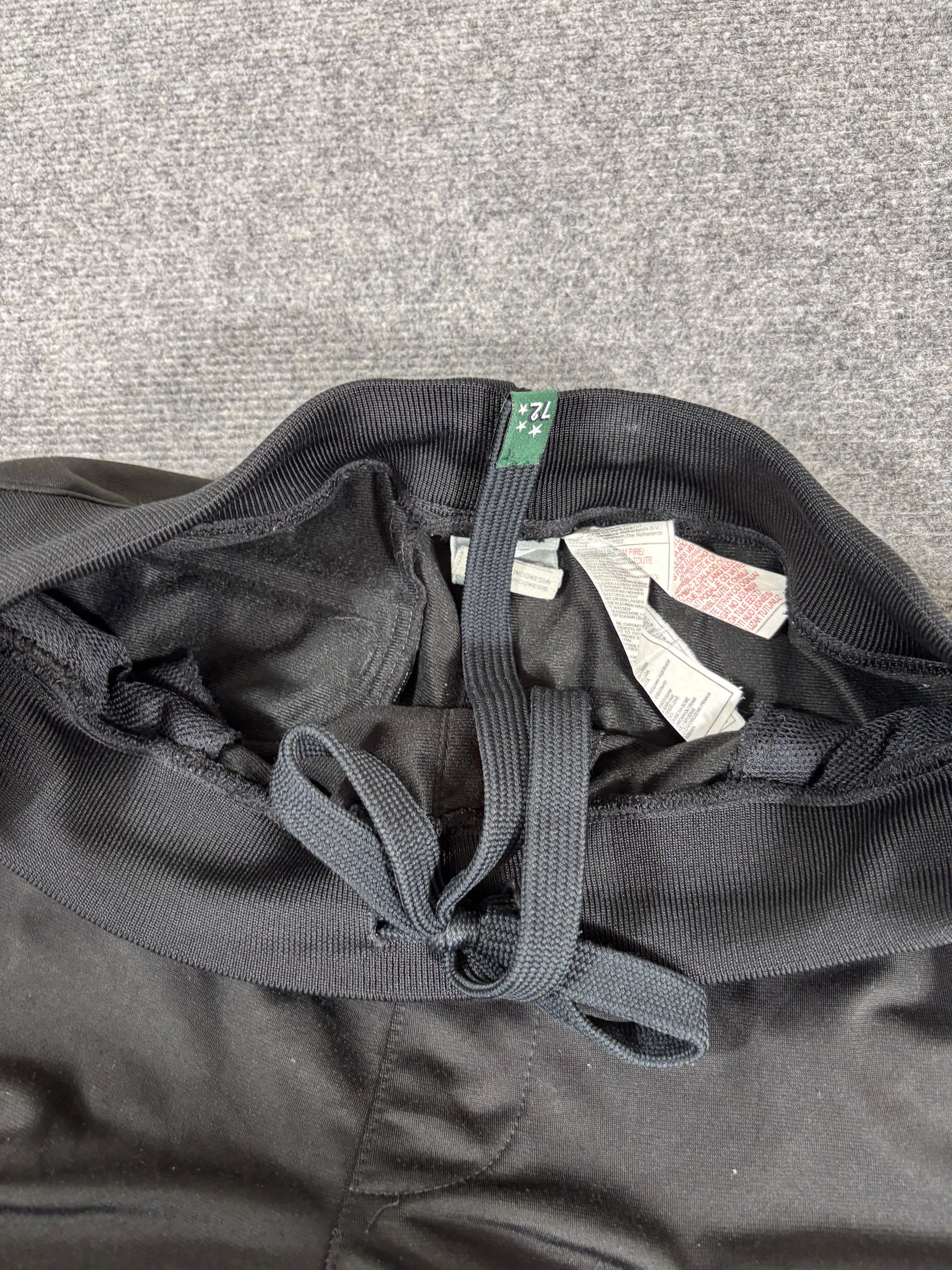 Vintage Y2K Nike Track Pants Womens Size S Black Yellow Cortez Side Stripe Wide Leg