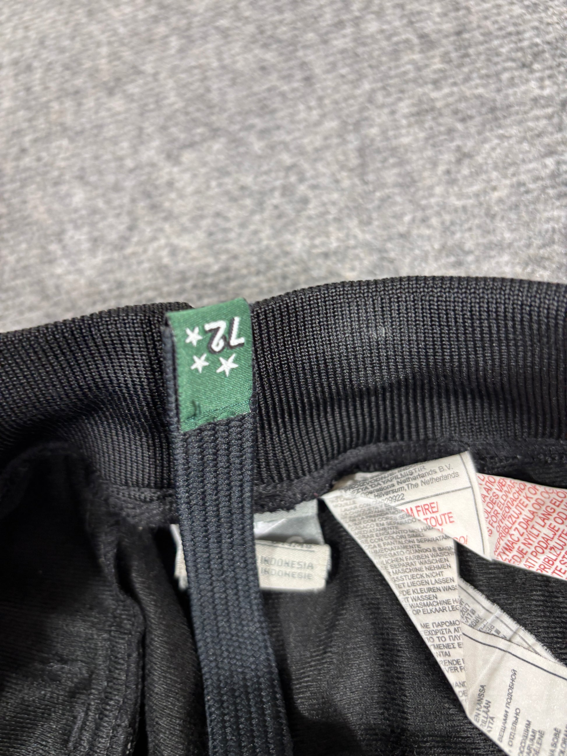 Vintage Y2K Nike Track Pants Womens Size S Black Yellow Cortez Side Stripe Wide Leg