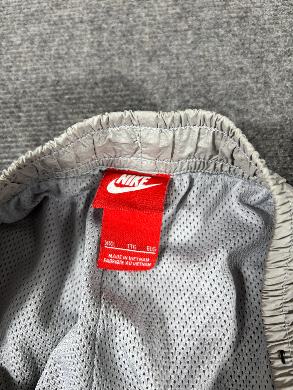 Vintage Y2K Nike Track Pants Size XL Grey Black Detail Fluro Hip Logo Cuffed Ankle