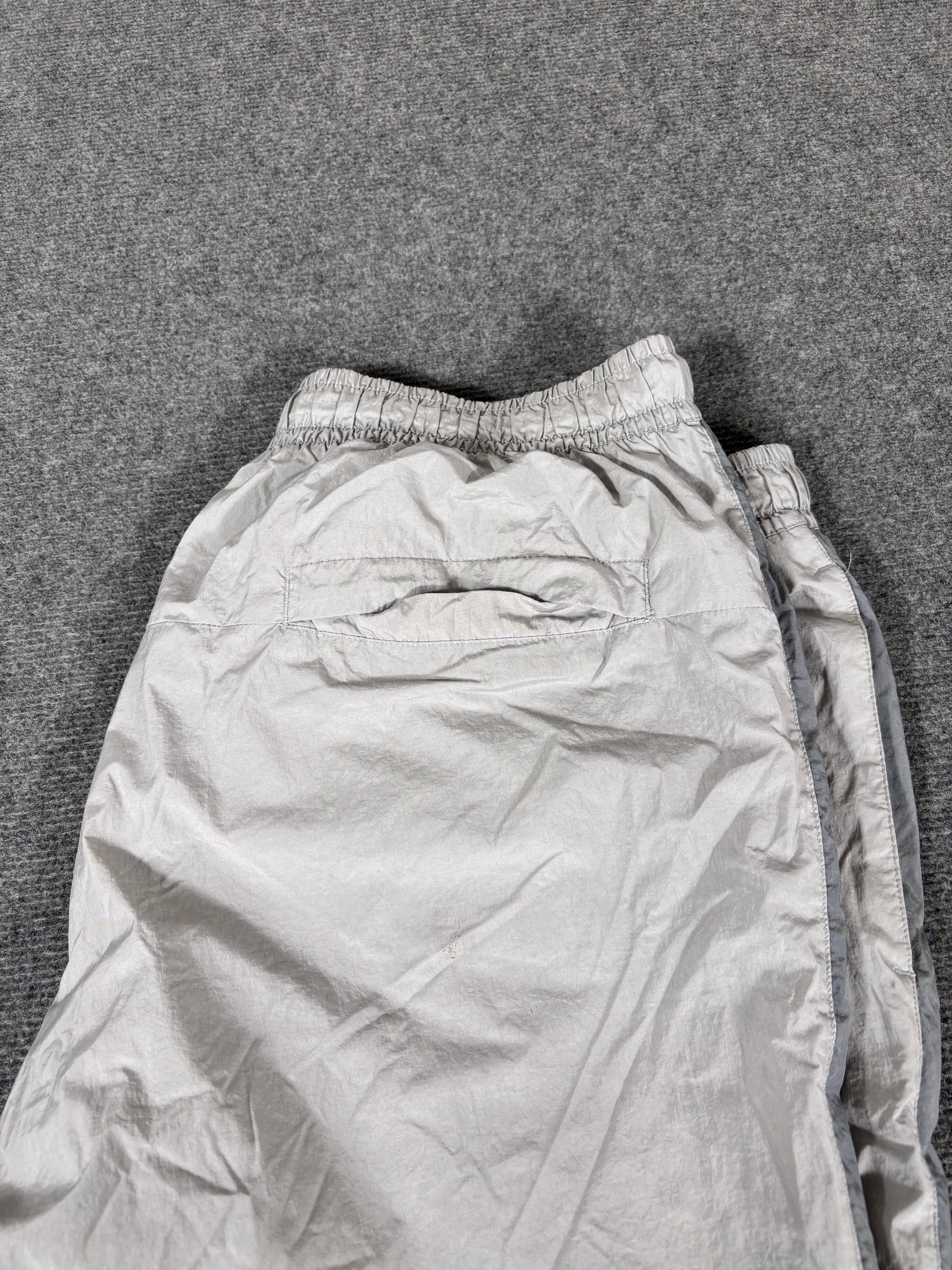 Vintage Y2K Nike Track Pants Size XL Grey Black Detail Fluro Hip Logo Cuffed Ankle