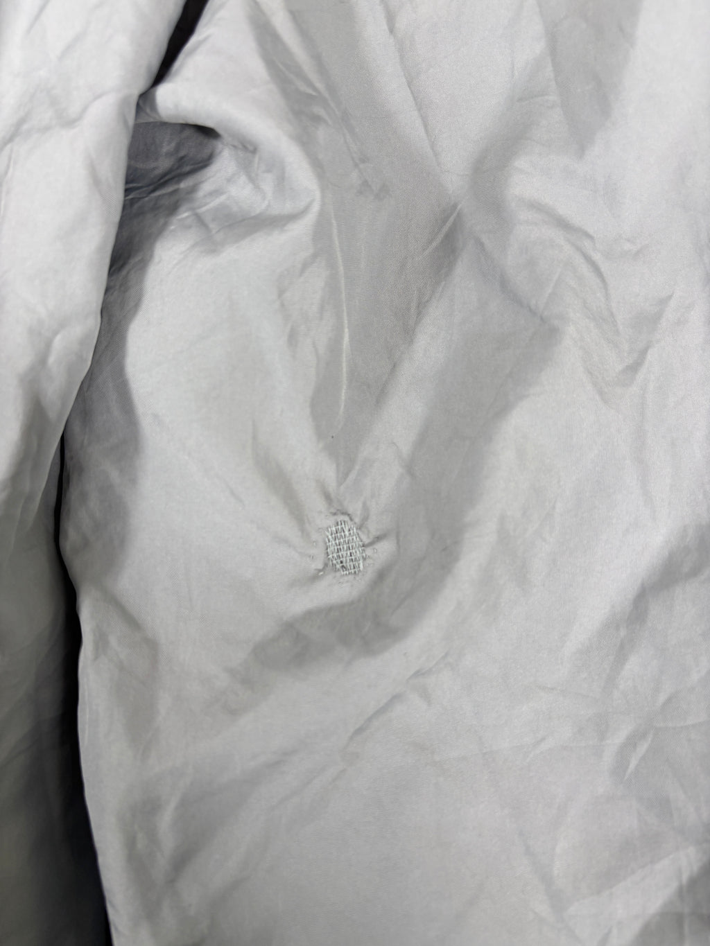 Vintage Y2K Nike Track Pants Size XL Grey Blue Hex Logo Bungee Ankle Zip Wide Leg