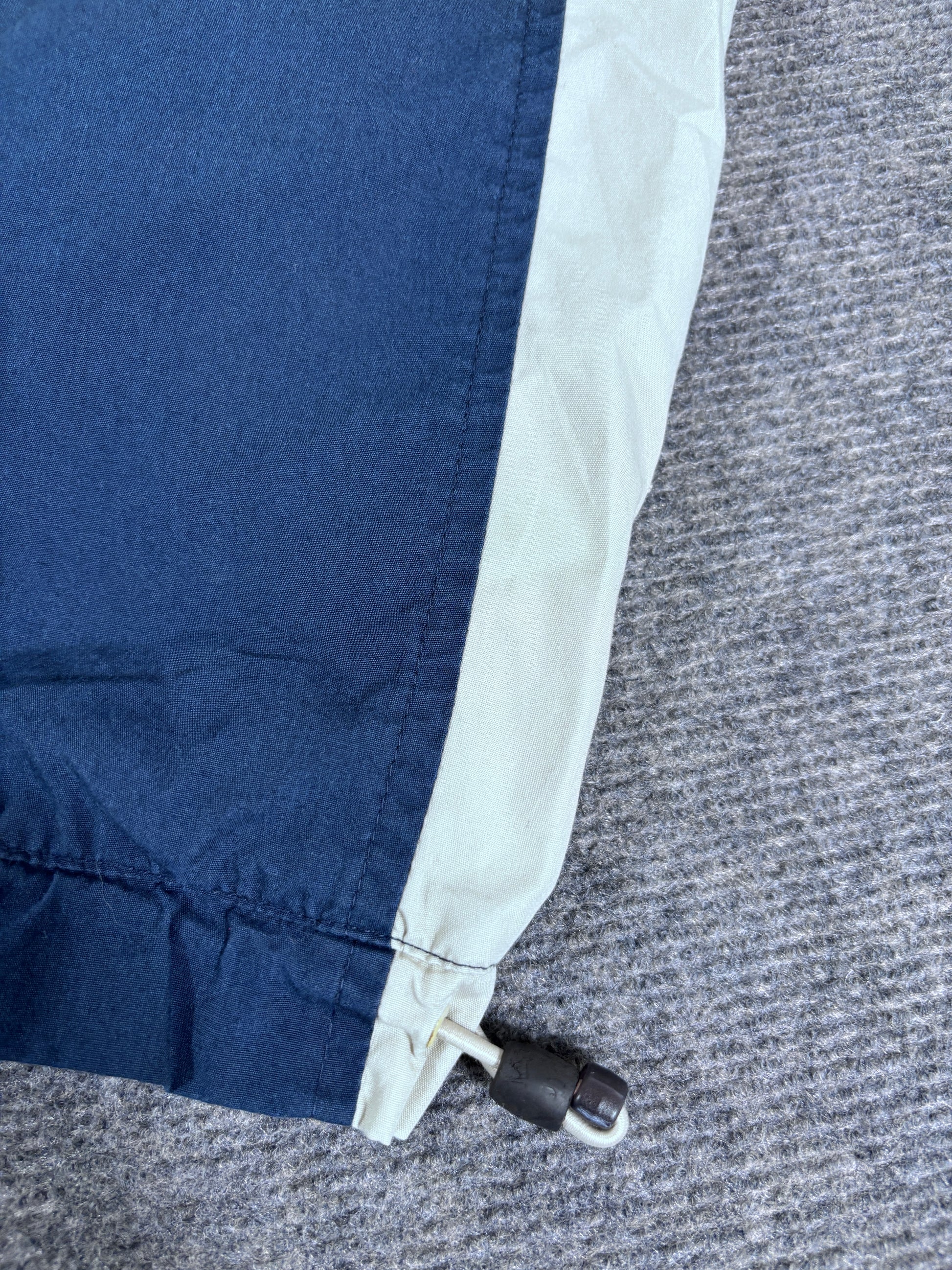 Vintage Y2K Nike Cargo Track Pants Size XL Navy Grey Detail Wide Leg Bungee Ties