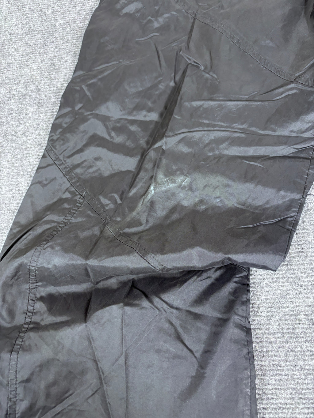 Vintage Y2K Nike Track Pants Size L Black White Wide Leg Ankle Zip Swoosh Windbreakers