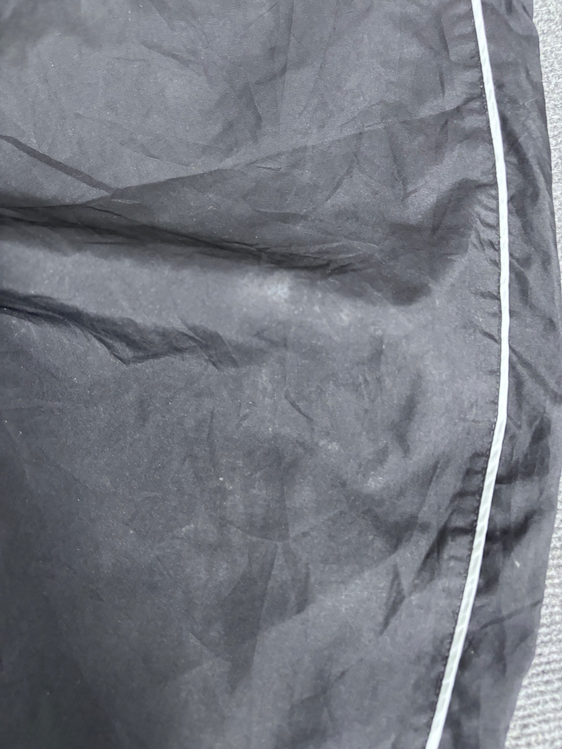 Vintage Y2K Nike Track Pants Size XL Black Grey Piping Wide Leg Nylon Windbreakers