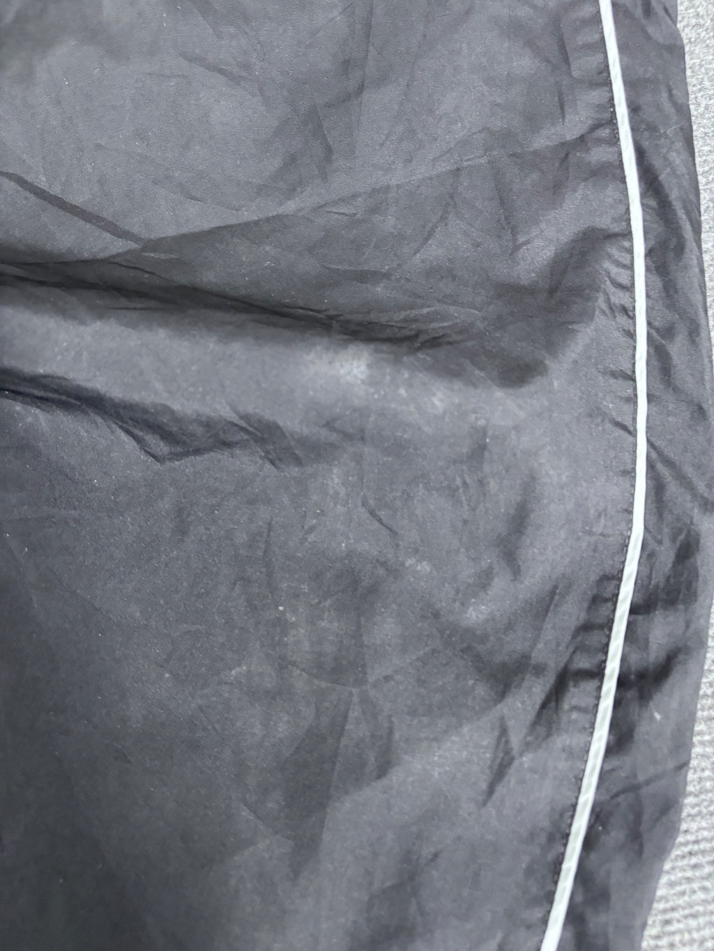 Vintage Y2K Nike Track Pants Size XL Black Grey Piping Wide Leg Nylon Windbreakers