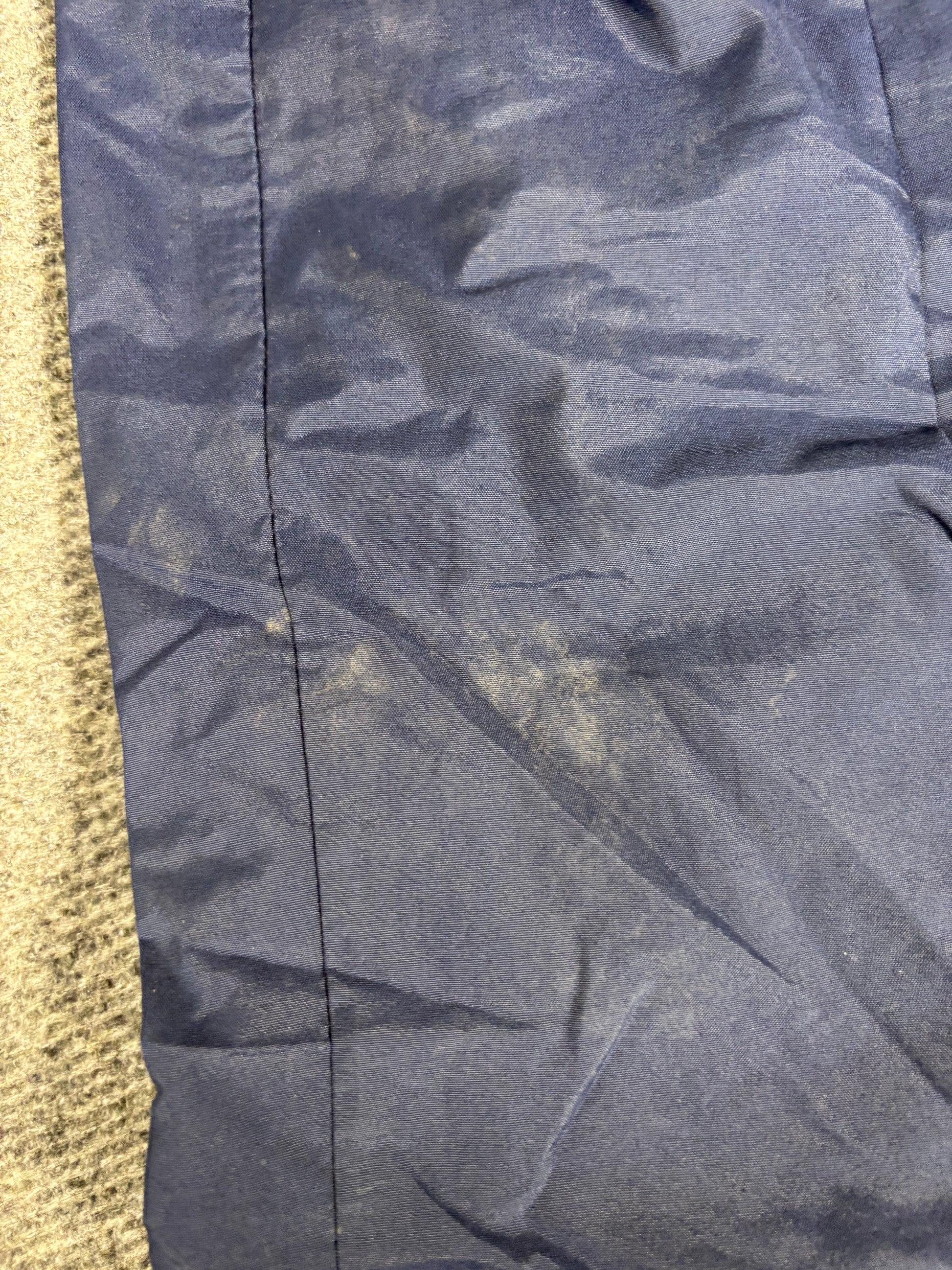 Vintage Y2K Nike Cargo Track Pants Size L Navy White Ankle Swoosh Baggy Nylon Sweatpants