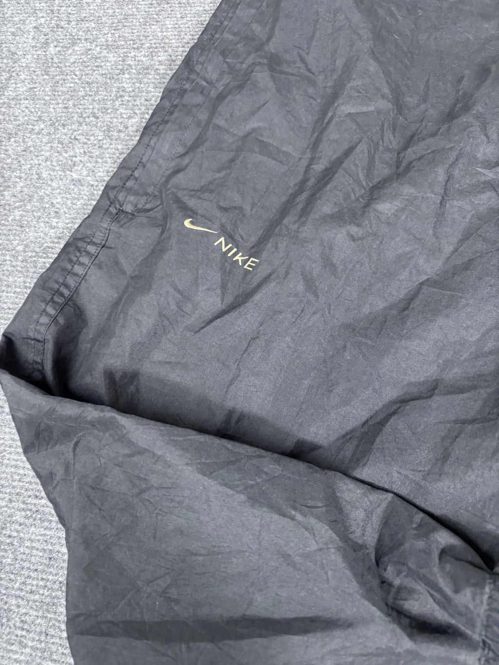 Vintage Y2K Nike Track Pants Men’s L Black Cargo Pockets Spell Out Wide Leg Premo