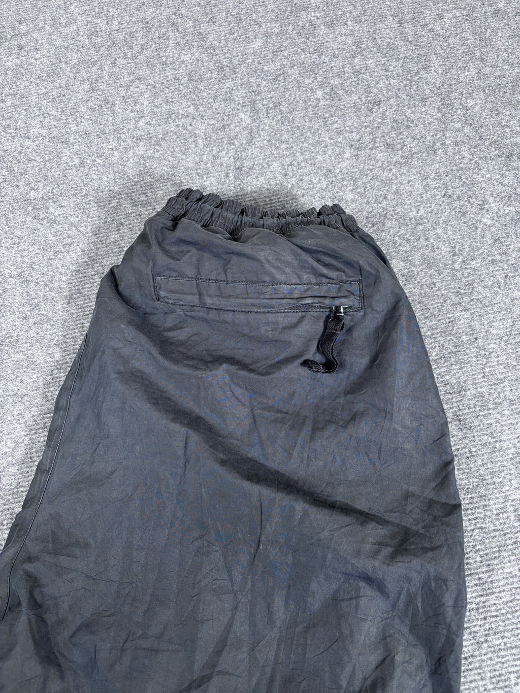 Vintage Y2K Nike Track Pants Men’s L Black Cargo Pockets Spell Out Wide Leg Premo