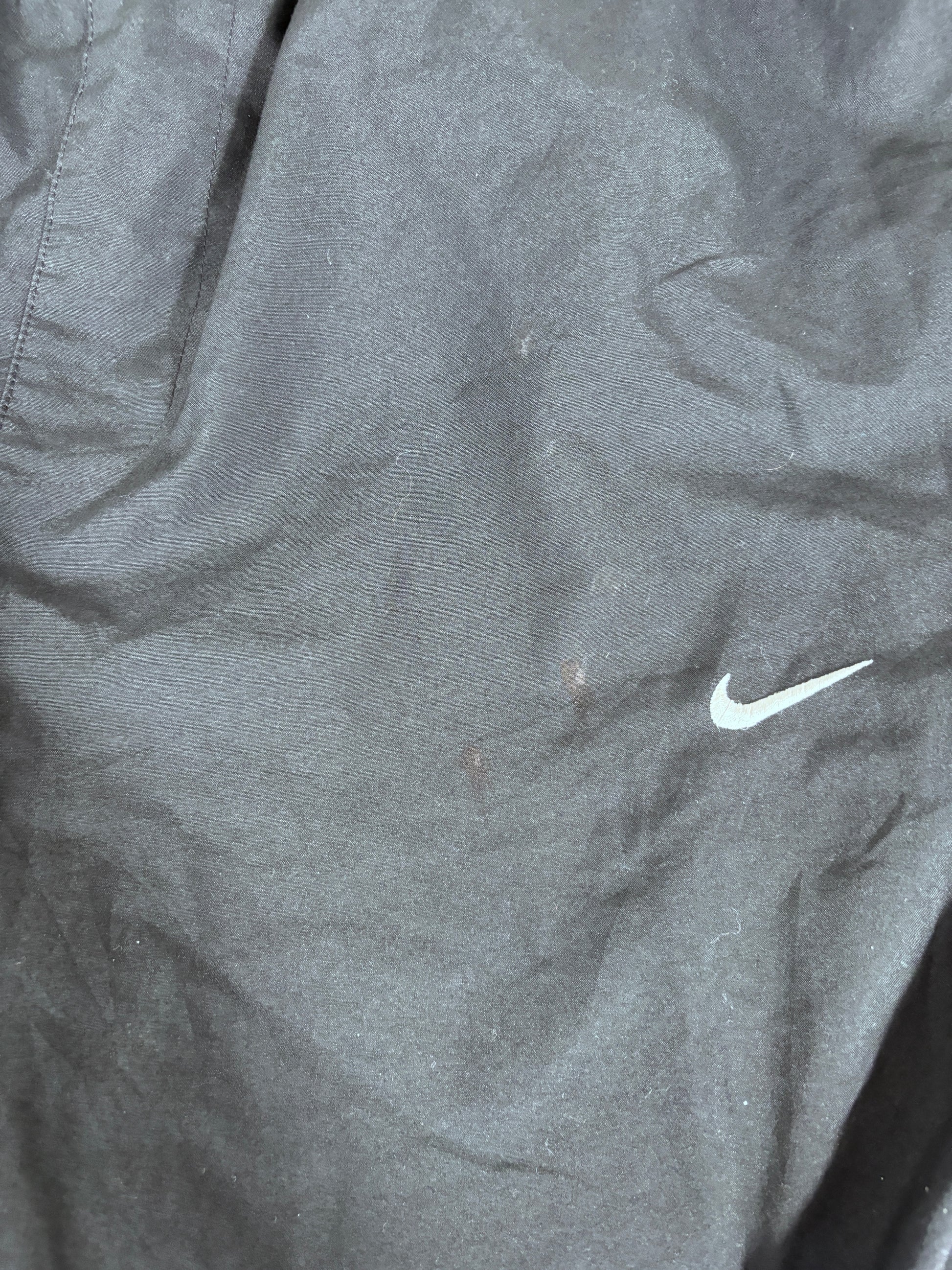 Vintage Y2K Nike Track Pants Men’s XL Black White Spell Out Logo Wide Leg Baggy