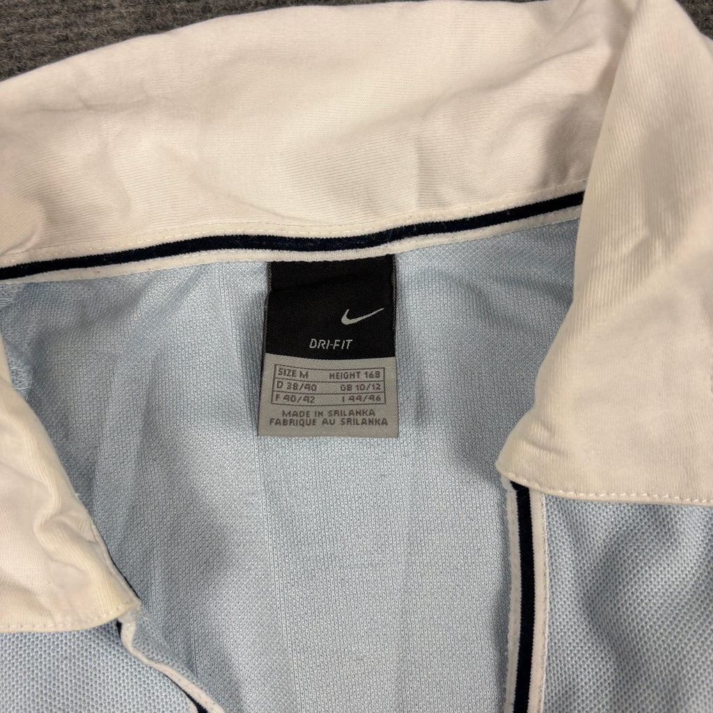 Vintage Nike Court V-Neck Top Women's Medium Baby Blue Y2K Activewear