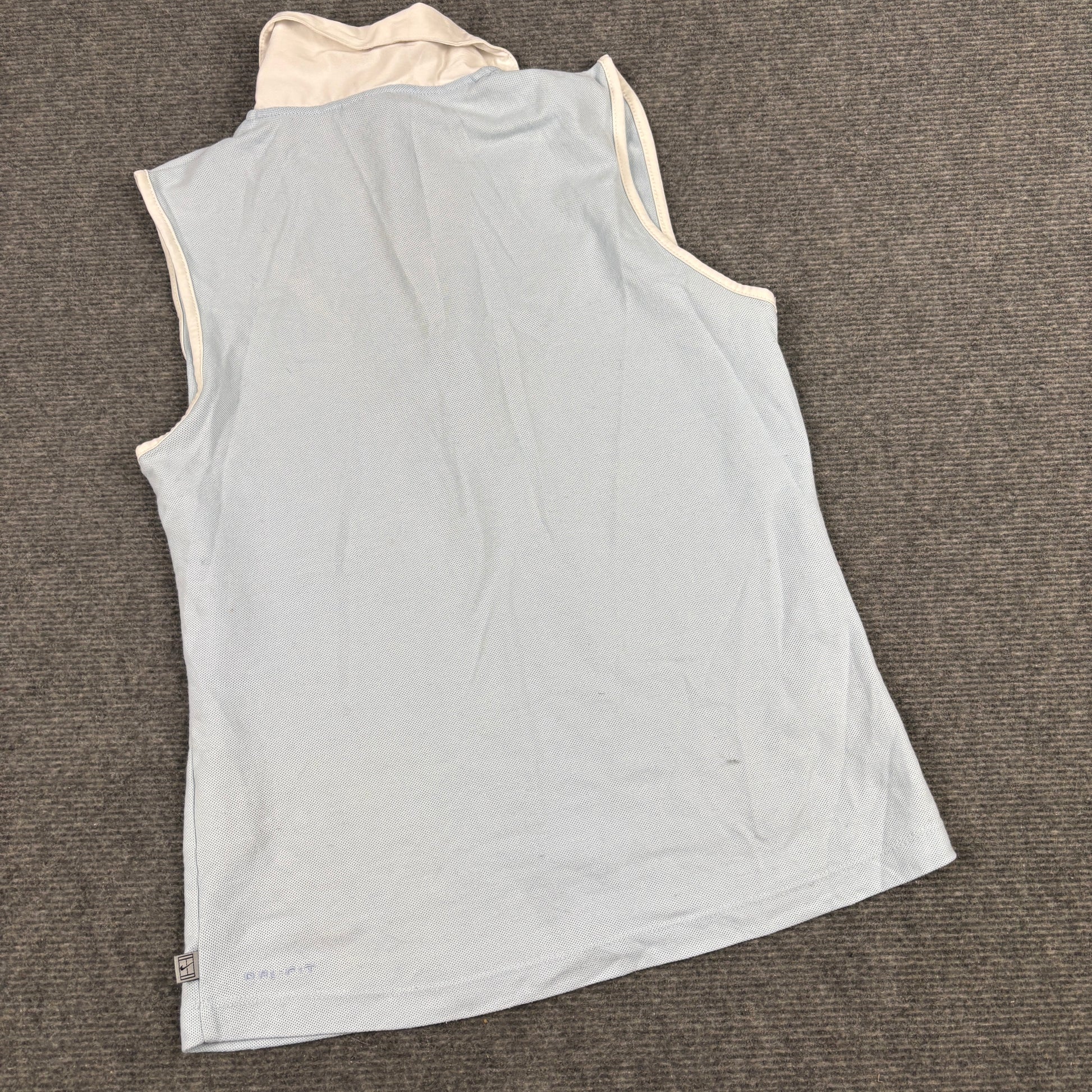 Vintage Nike Court V-Neck Top Women's Medium Baby Blue Y2K Activewear