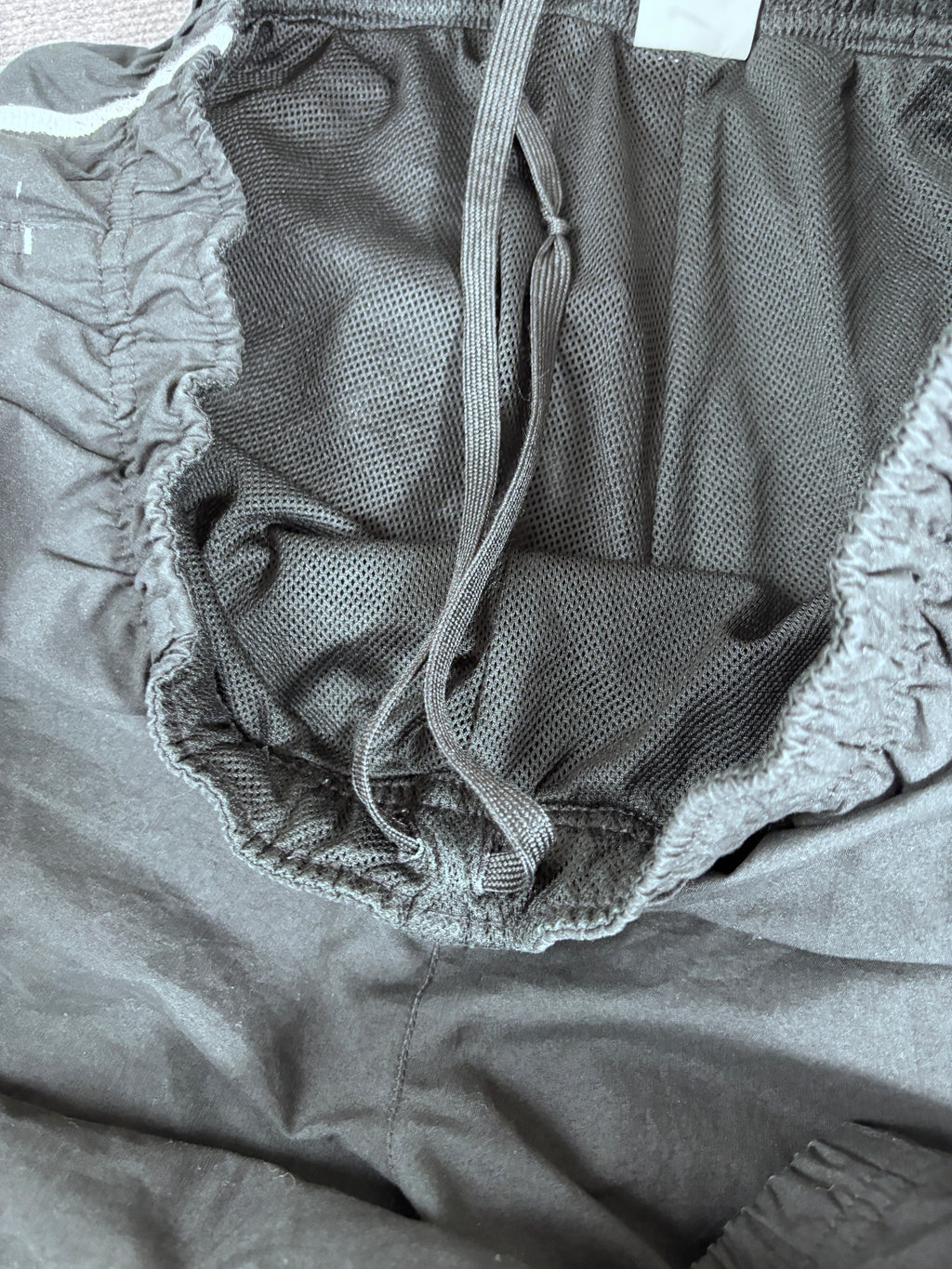 Vintage Y2K Nike Track Pants Men’s XL Black White Spell Out Logo Wide Leg Baggy