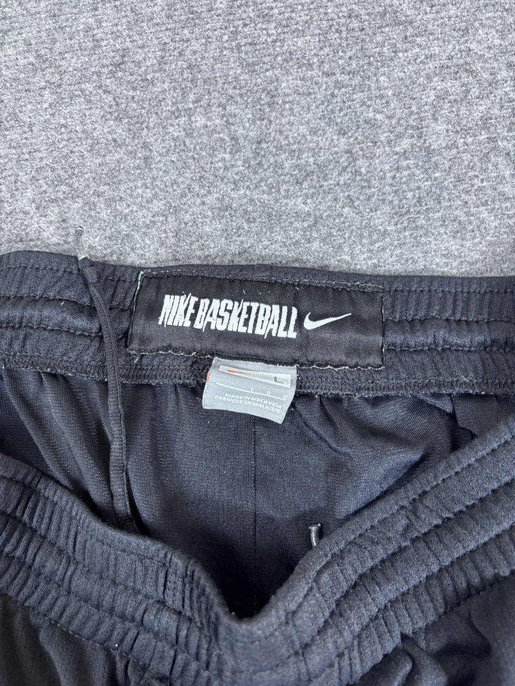 Vintage Y2K Nike Basketball Track Pants Men’s L Black White Mesh Wide Leg Ankle Zip