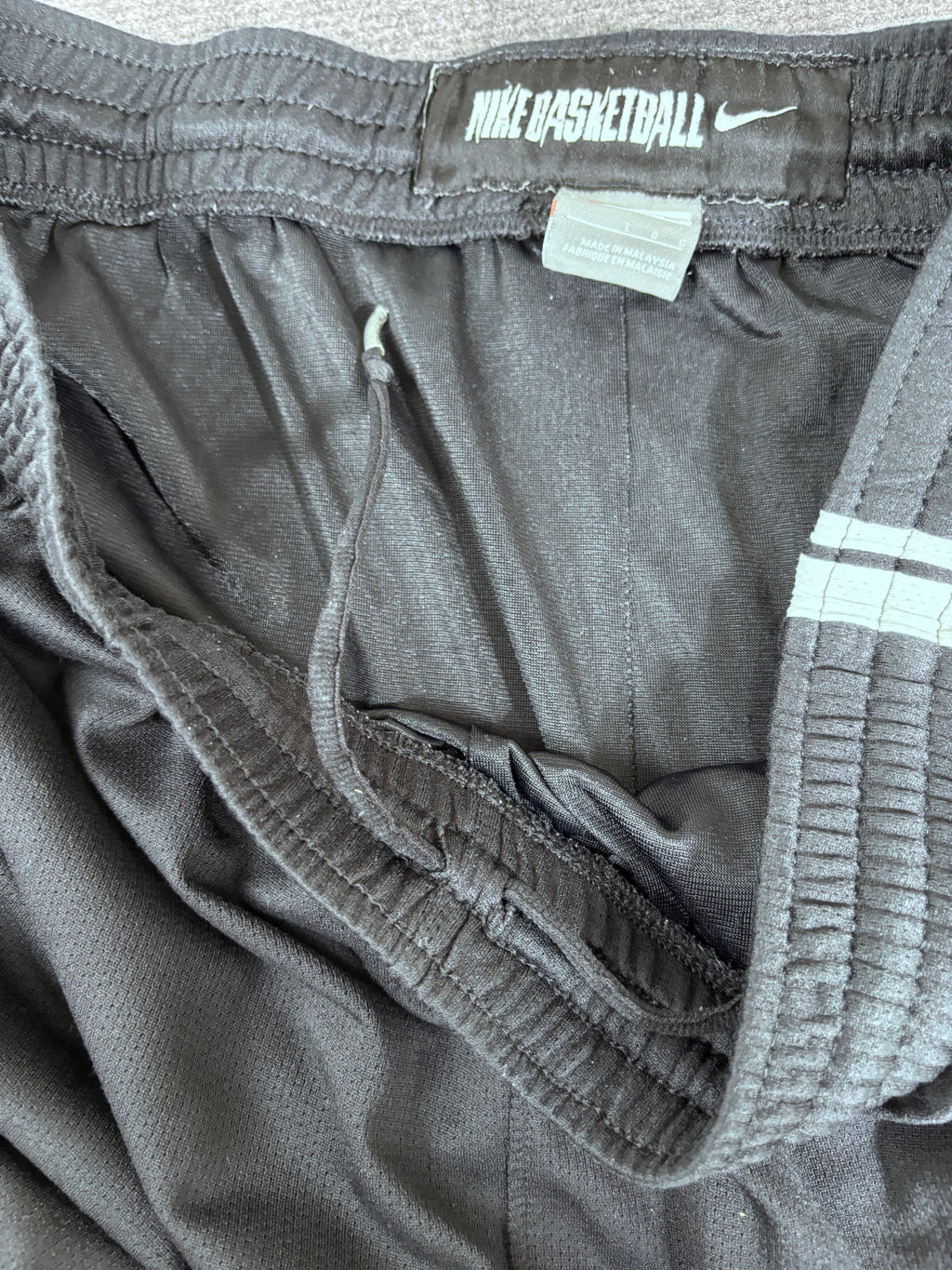 Vintage Y2K Nike Basketball Track Pants Men’s L Black White Mesh Wide Leg Ankle Zip