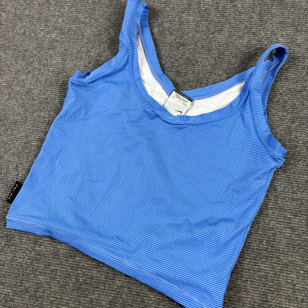 Vintage Nike Dri-fit Crop Top Blue Women's Medium Blue 2000s Activewear