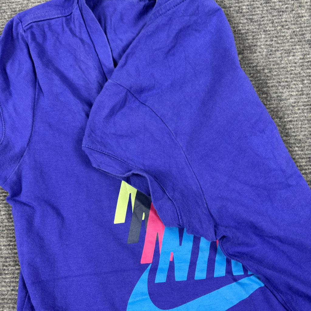 Vintage Nike V-Neck Tshirt Women's Small Purple Y2K Activewear