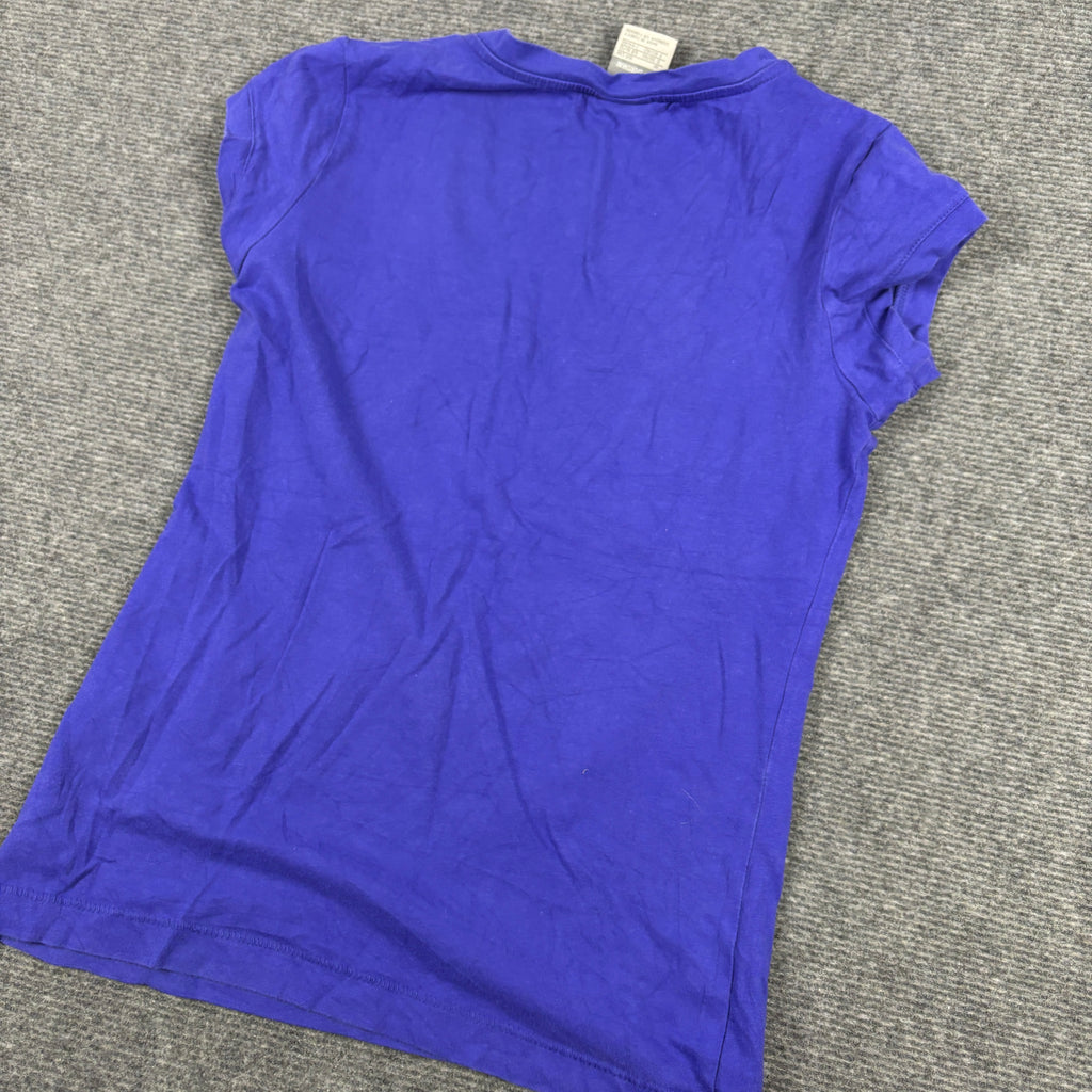 Vintage Nike V-Neck Tshirt Women's Small Purple Y2K Activewear