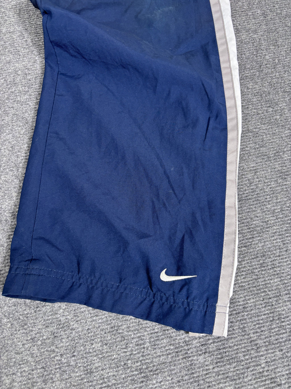 Vintage Y2K Nike Track Pants Women’s S Navy White Cargo Pocket Wide Leg Ankle Swoosh