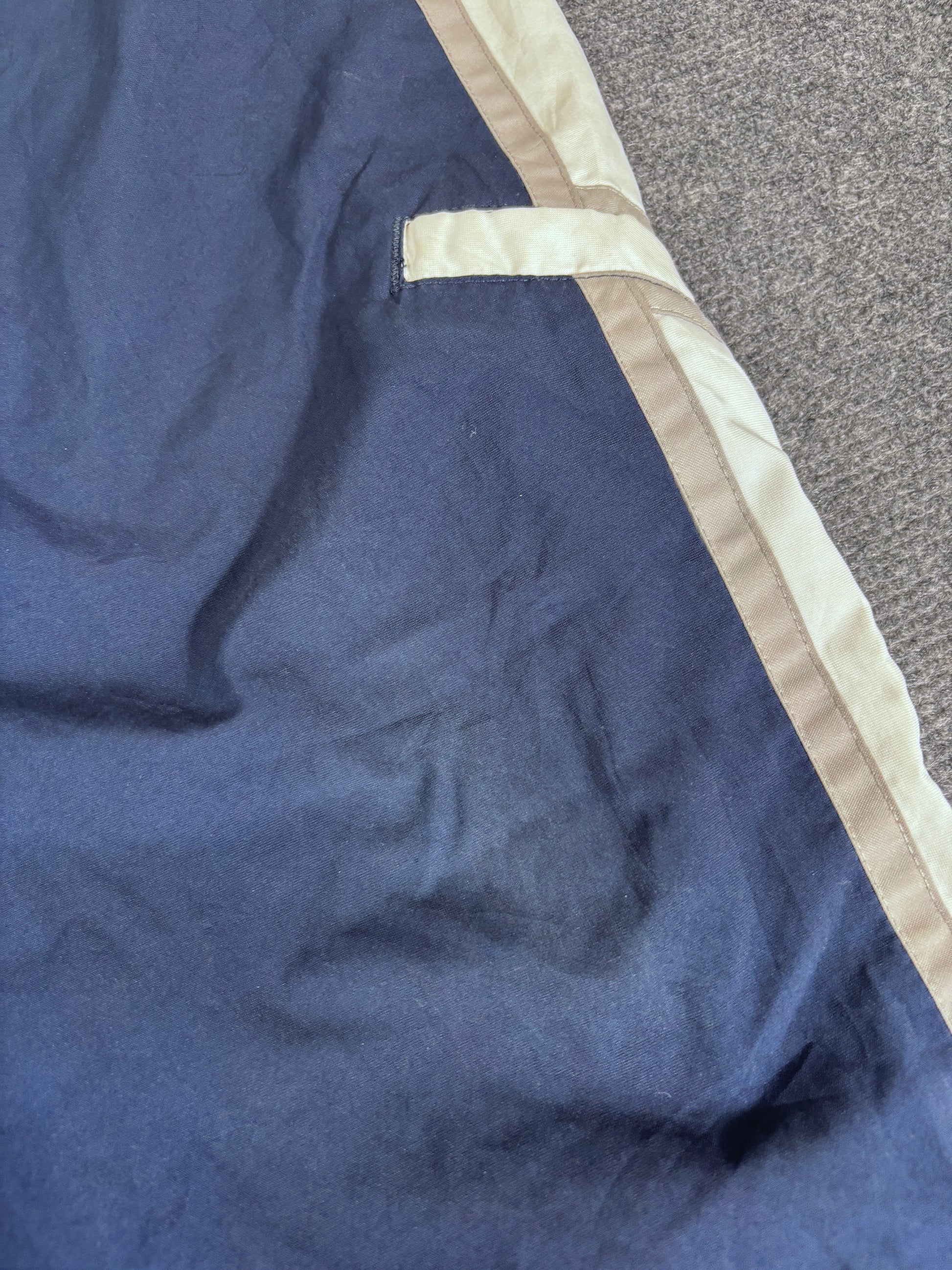 Vintage Y2K Nike Track Pants Women’s S Navy White Cargo Pocket Wide Leg Ankle Swoosh